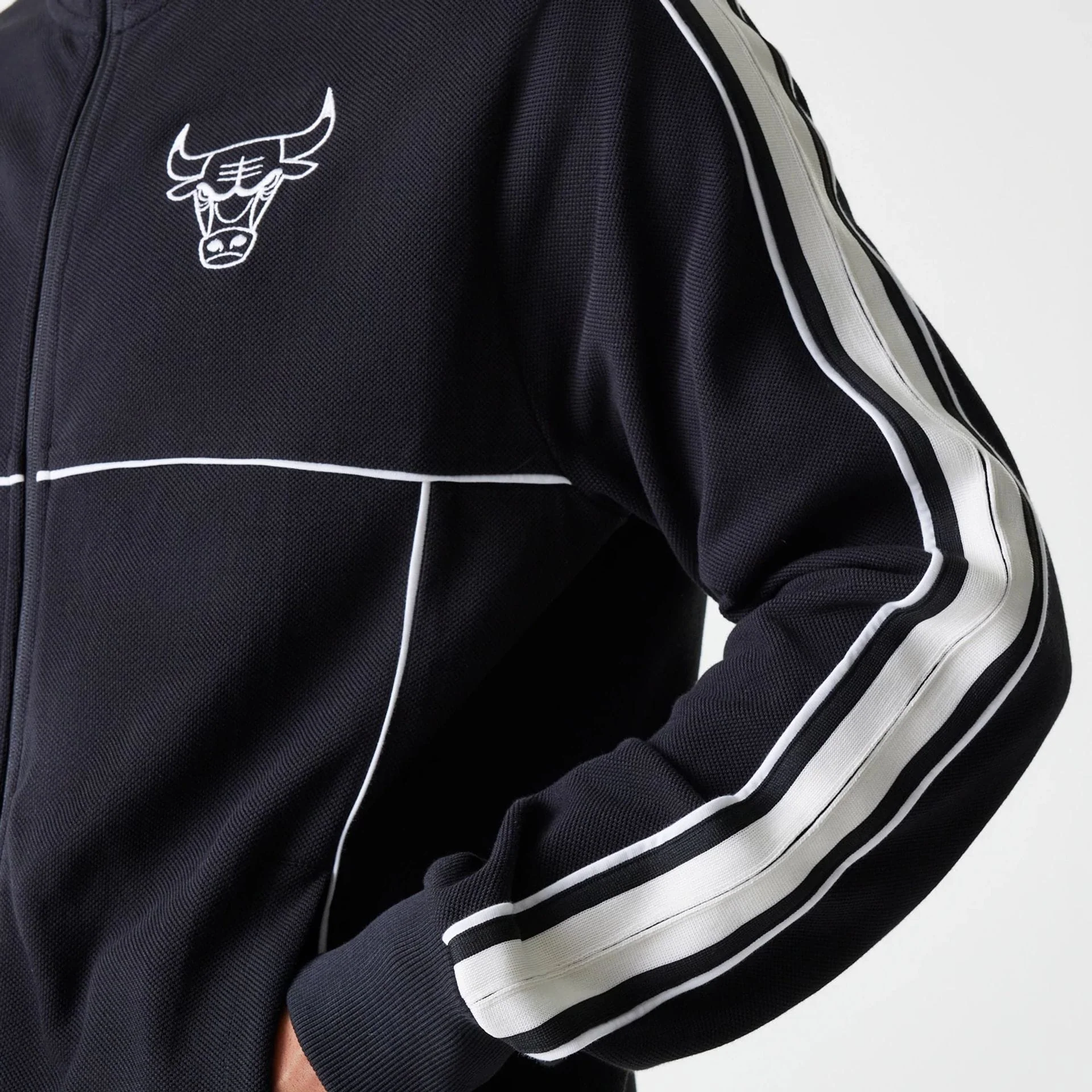 Chicago Bulls NBA Outline Black Track Jacket - Image 6