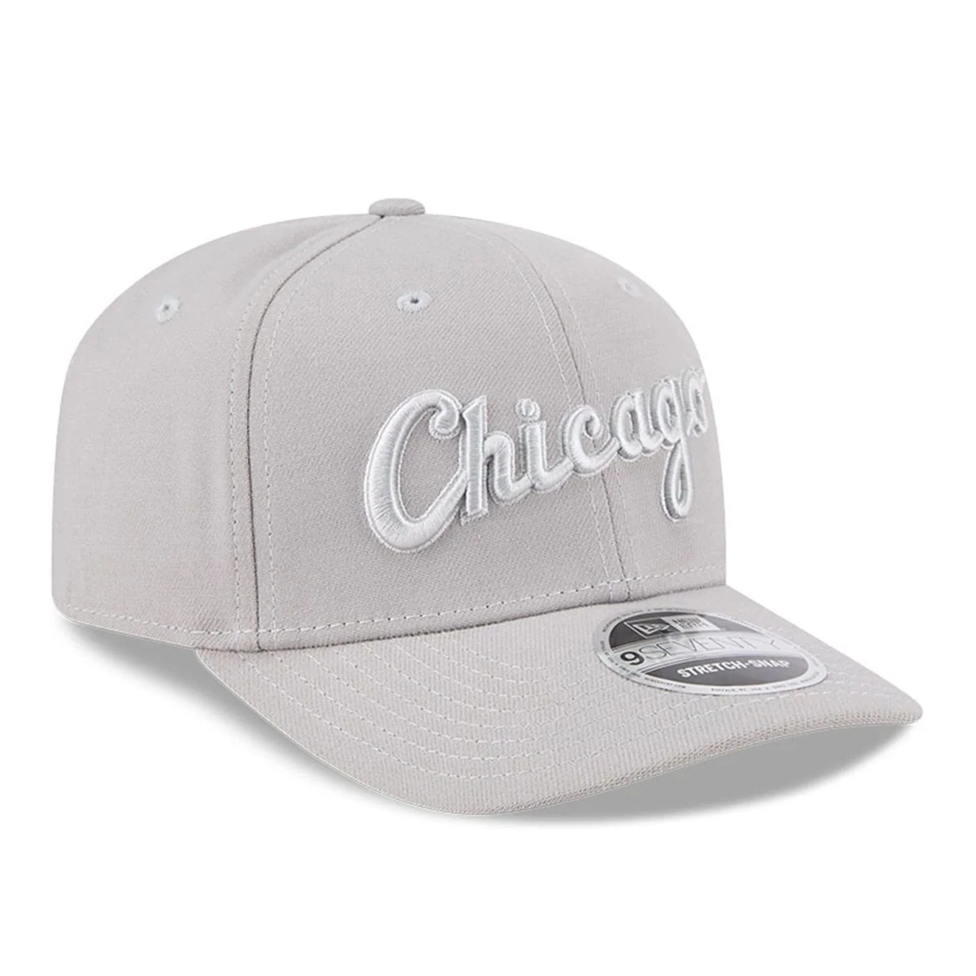 Chicago Bulls NBA Script Grey 9SEVENTY Stretch Snap Adjustable Cap - Image 3
