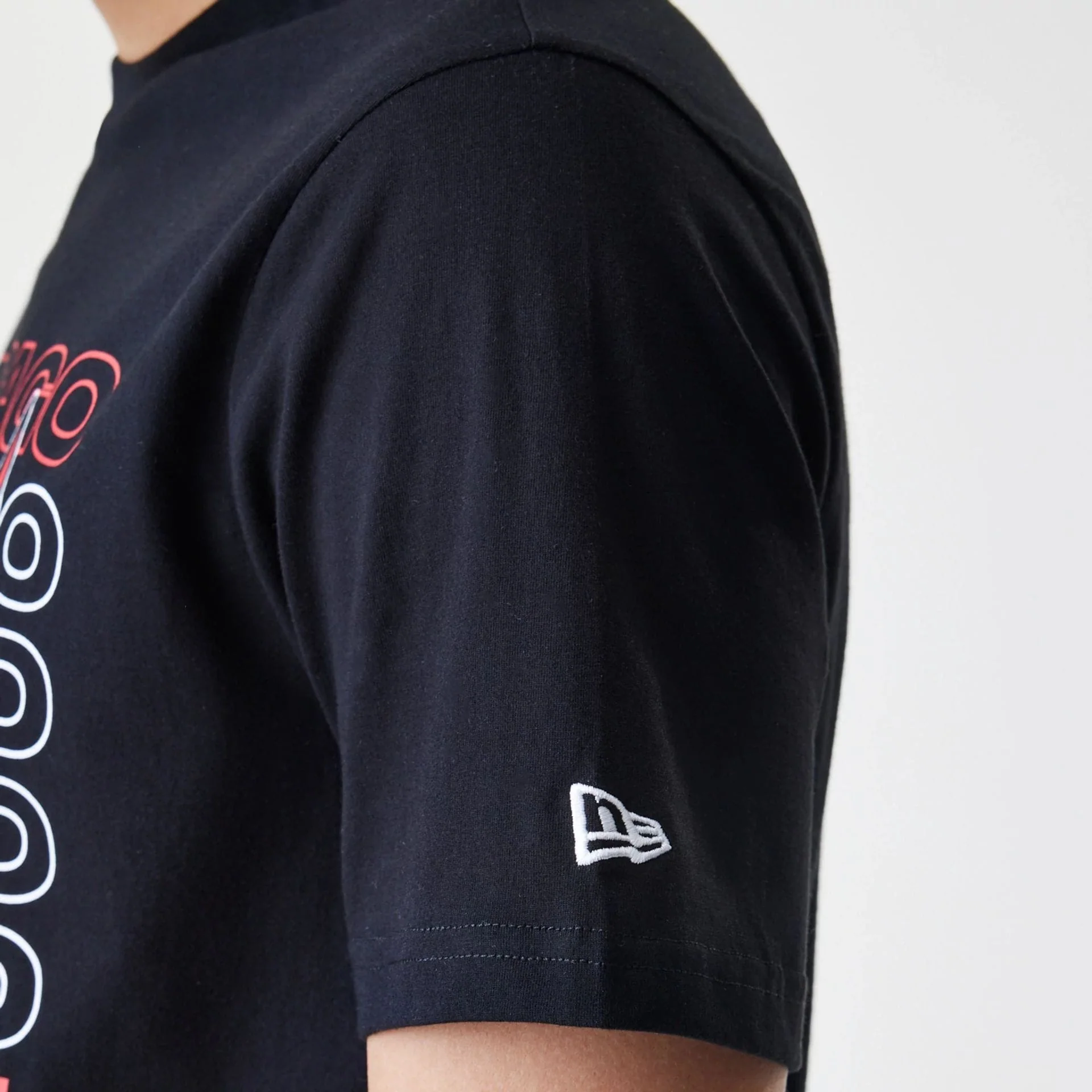 Chicago Bulls NBA Stack Wordmark Black T-Shirt - Image 5