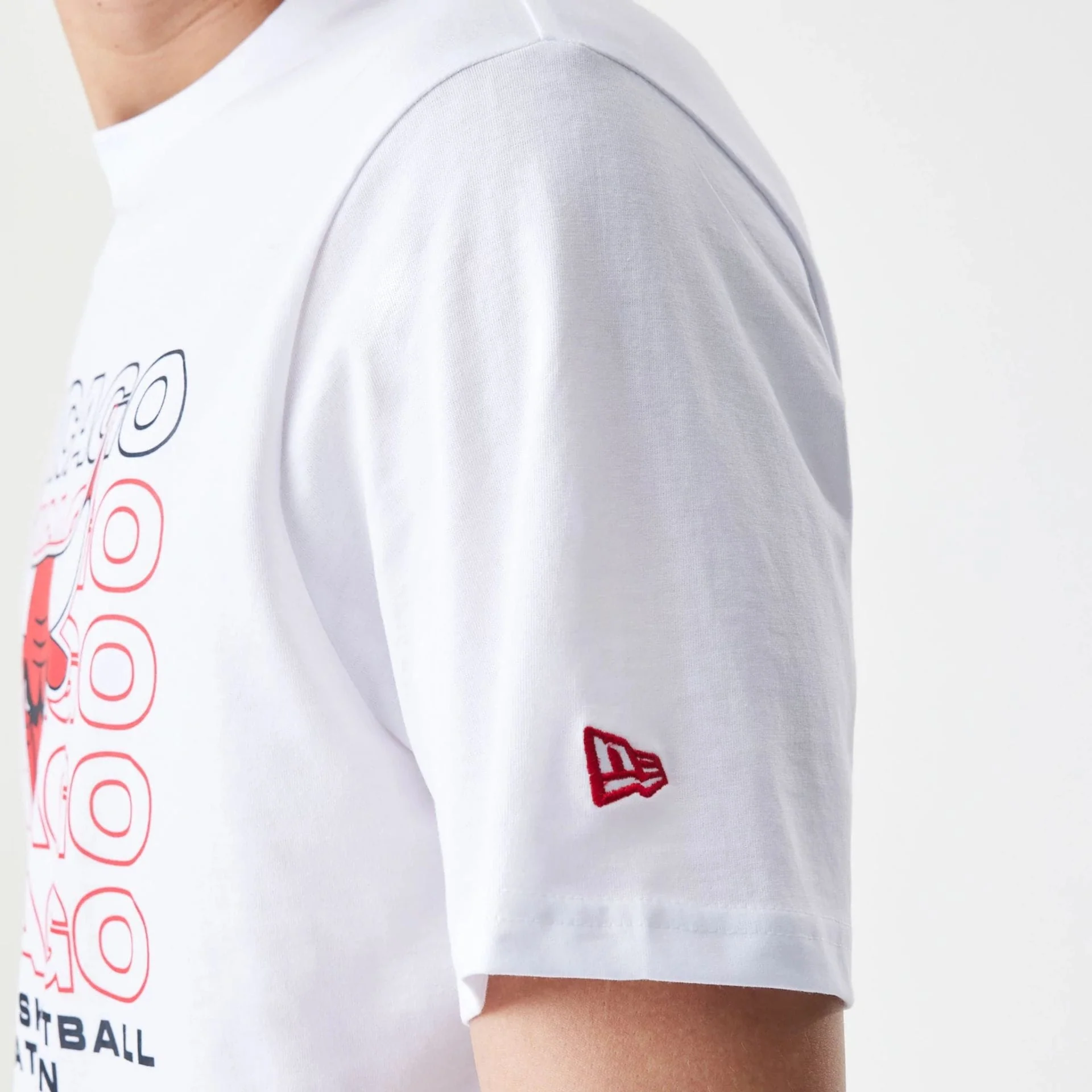 Chicago Bulls NBA Stack Wordmark White T-Shirt - Image 5