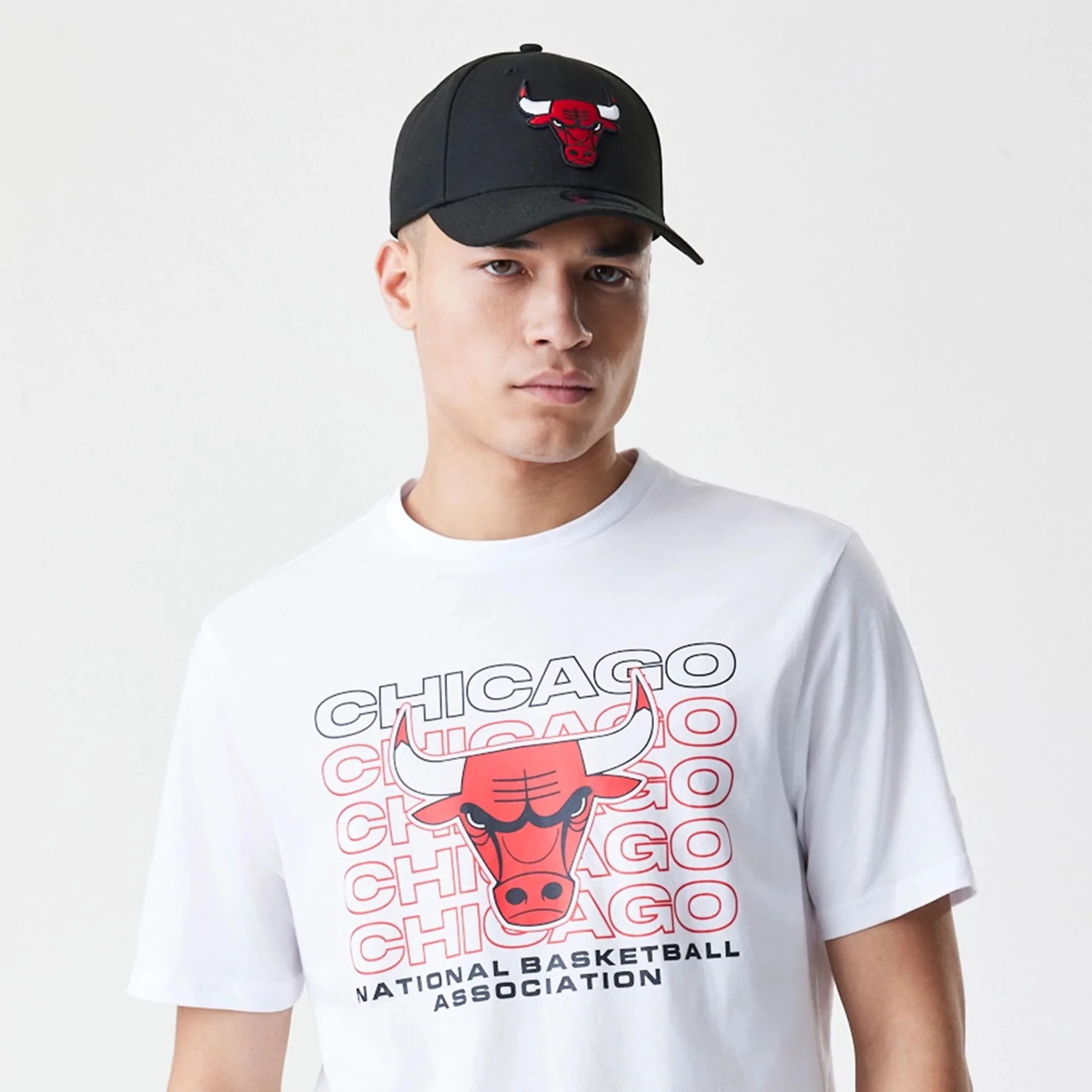 Chicago Bulls NBA Stack Wordmark White T-Shirt - Image 6