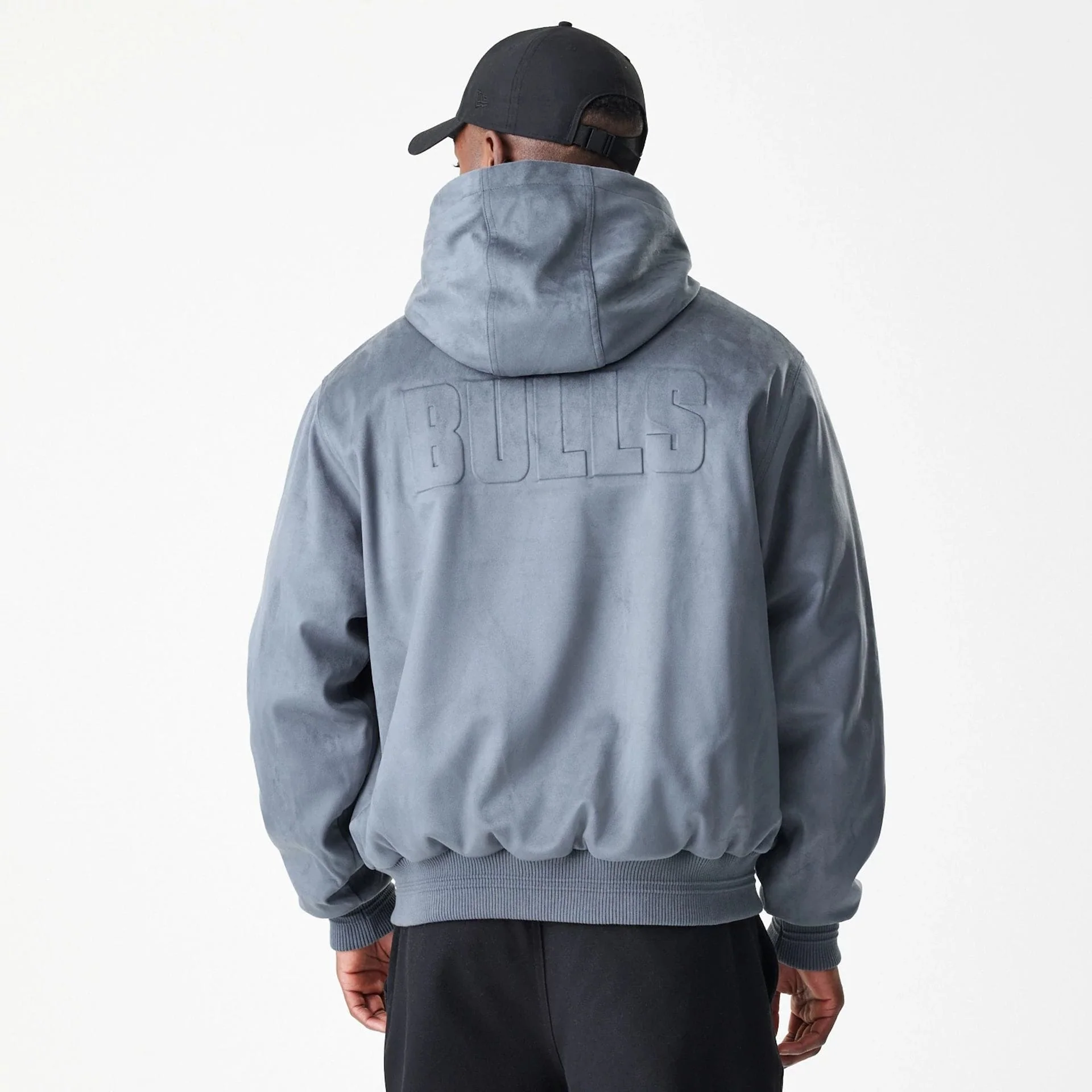 Chicago Bulls NBA Suede Dark Grey Jacket - Image 2