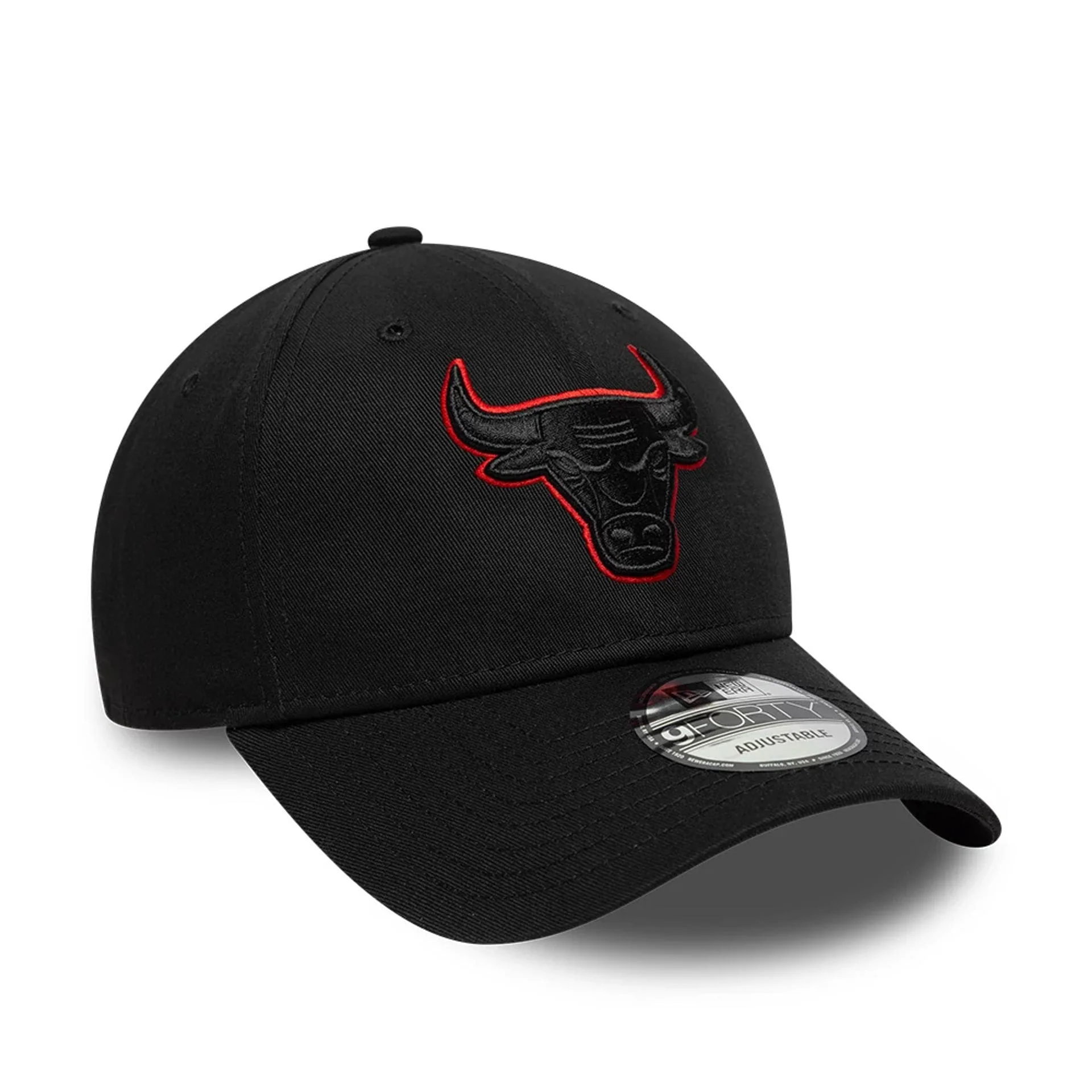 Chicago Bulls NBA Team Outline Black 9FORTY Adjustable Cap - Image 3