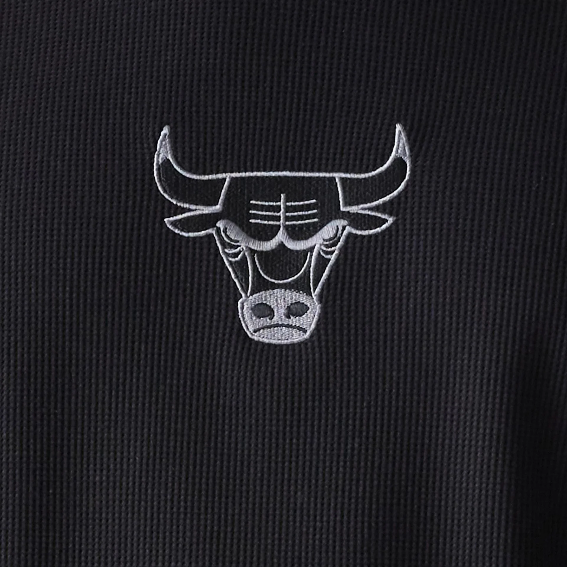 Chicago Bulls NBA Waffle Black Oversized T-Shirt - Image 5
