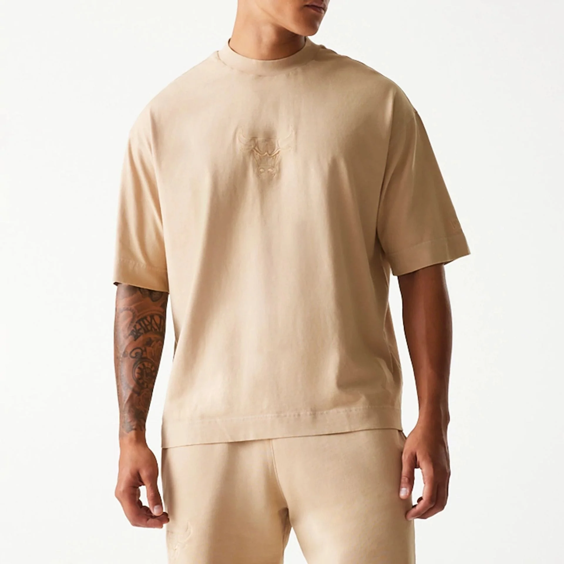 Chicago Bulls NBA Washed Beige Box T-Shirt - Image 6