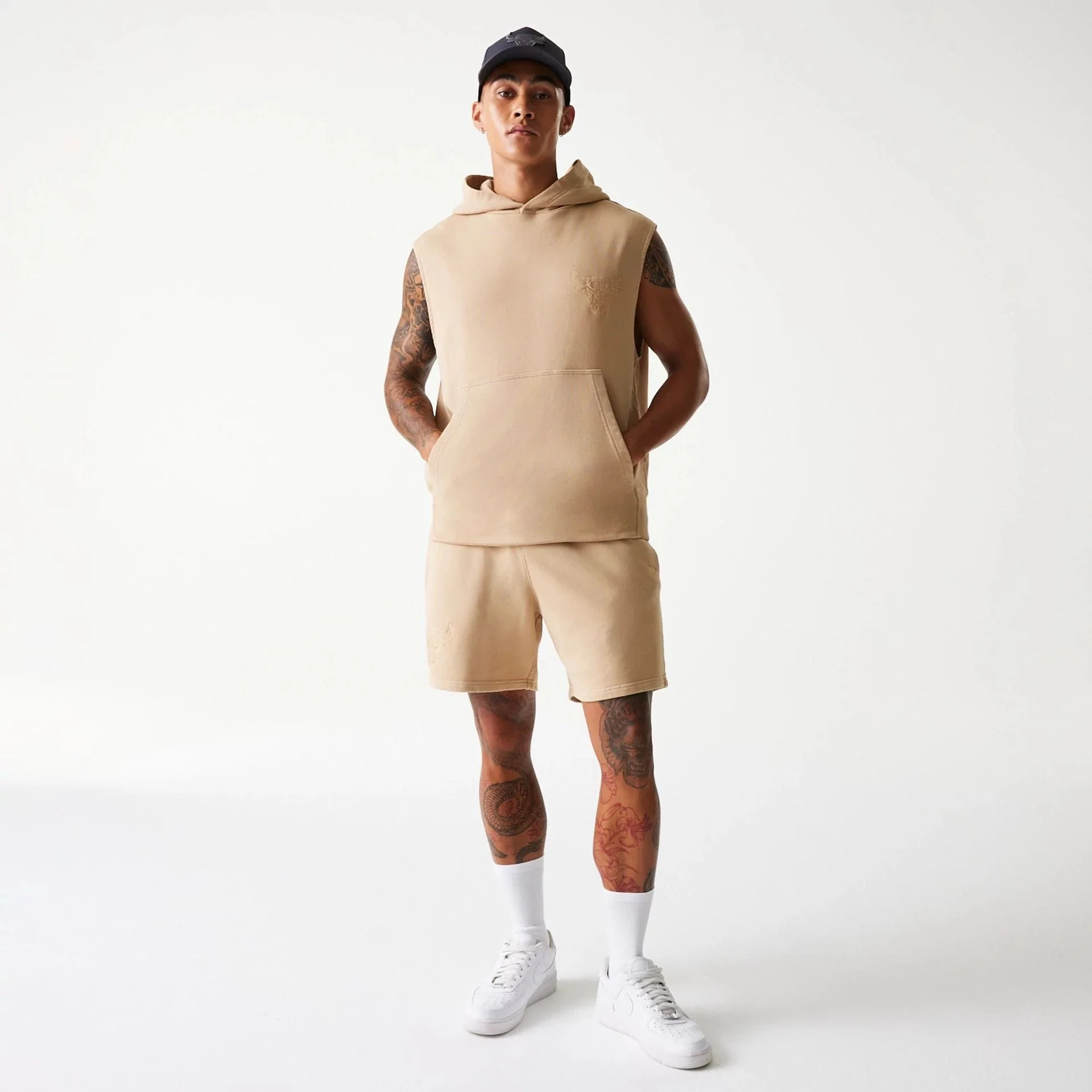 Chicago Bulls NBA Washed Beige Shorts - Image 8