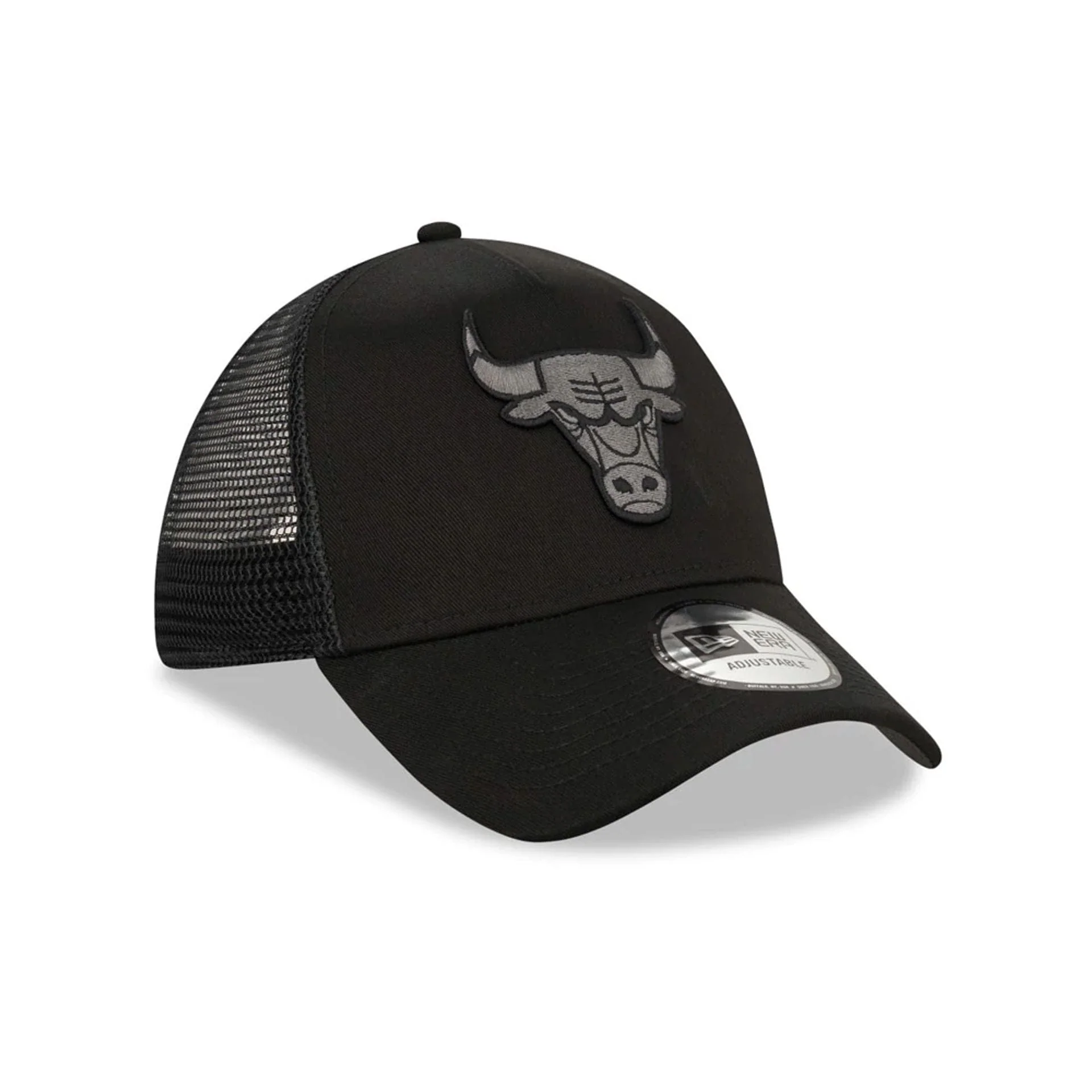 Chicago Bulls Tonal Black A-Frame Trucker Cap - Image 3
