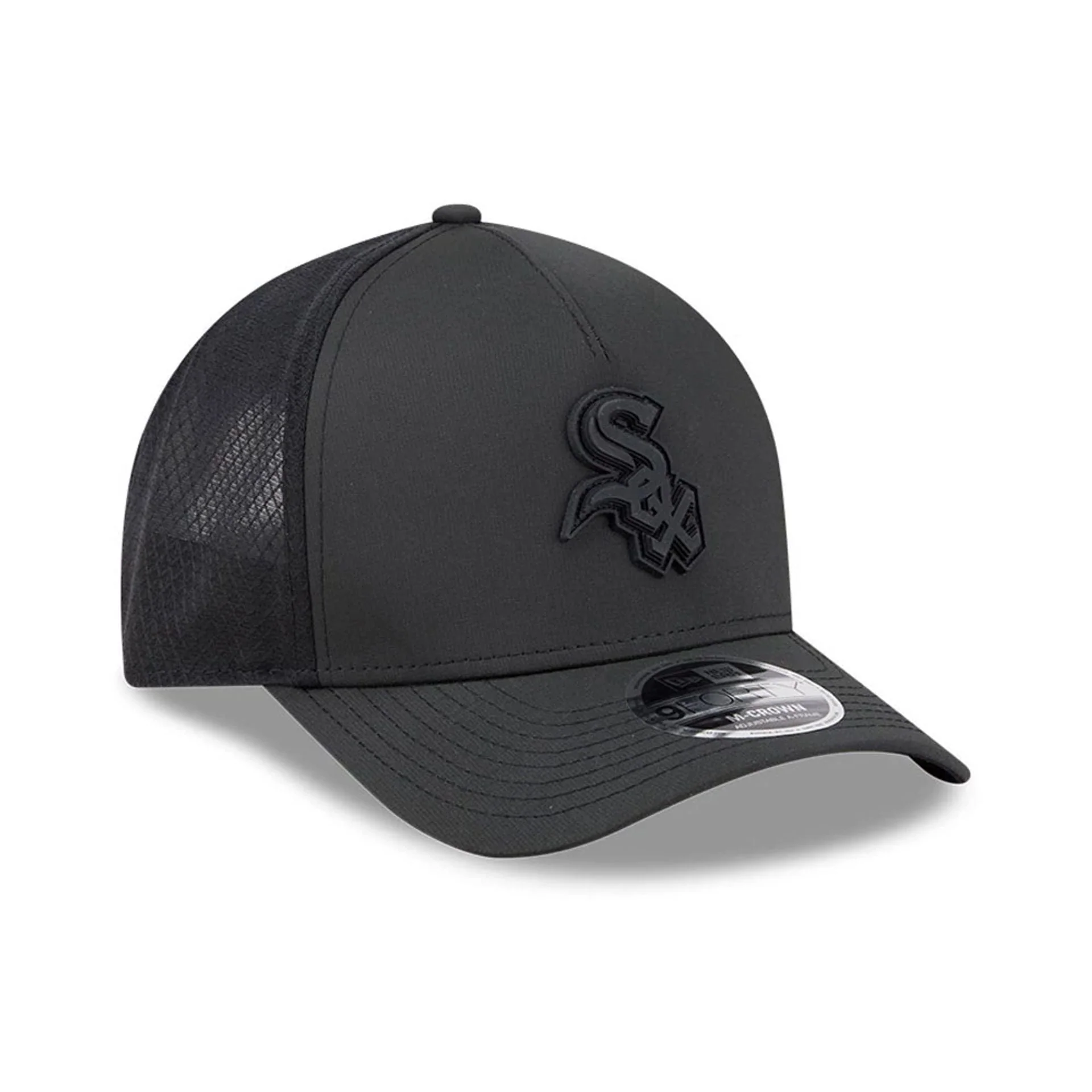 Chicago White Sox MLB Badged Black 9FORTY M-Crown A-Frame Trucker Cap - Image 4