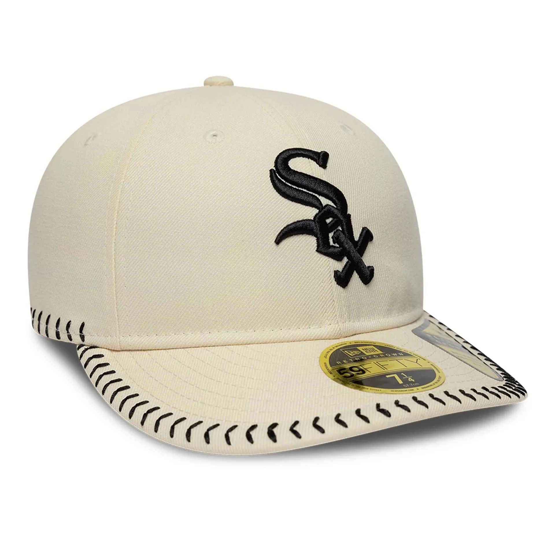 Chicago White Sox MLB Baseball Stitch Cream Retro Crown 59FIFTY Fitted Cap - Image 3