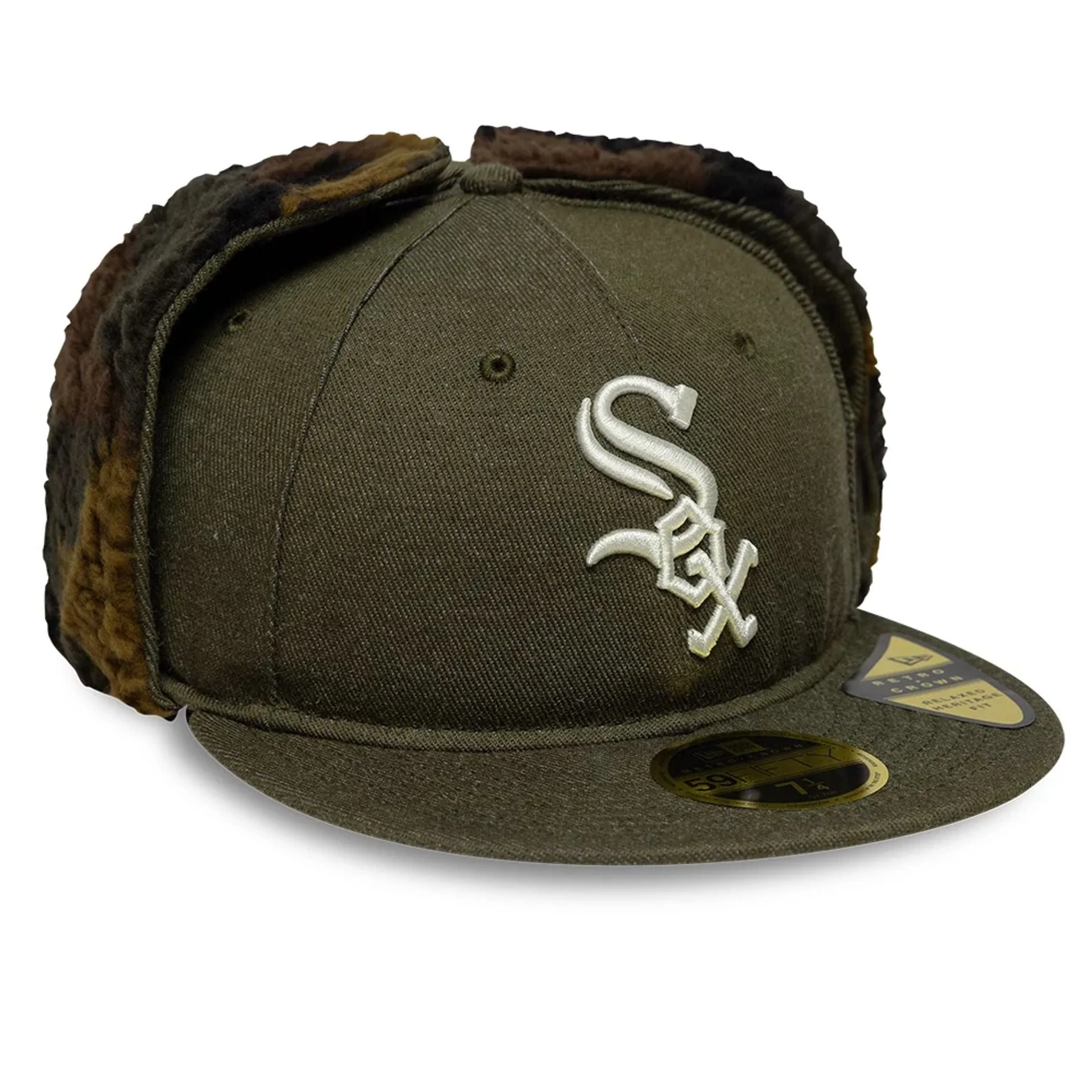Chicago White Sox MLB Camo Green Retro Crown 59FIFTY Fitted Cap - Image 5
