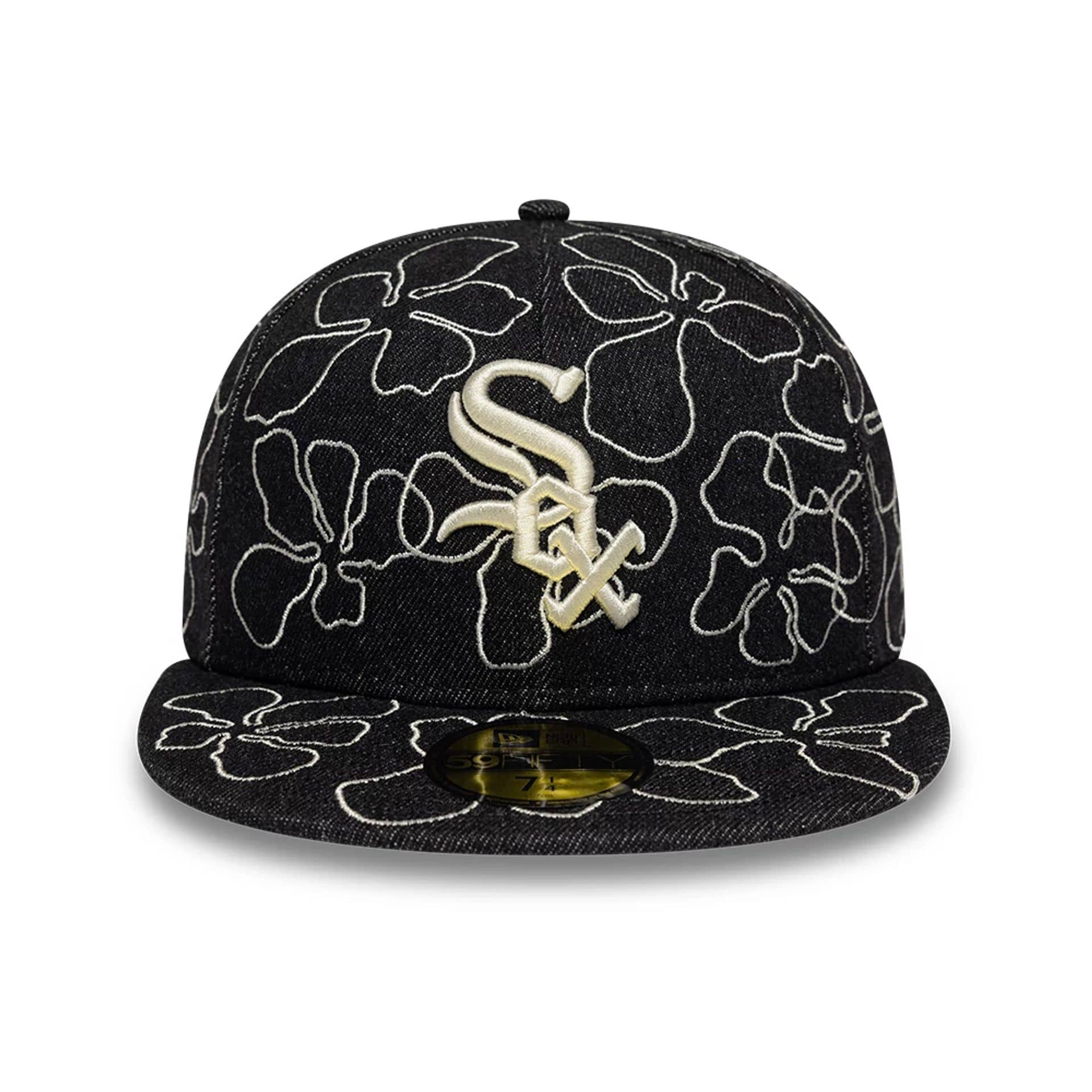Chicago White Sox MLB Floral Denim Black 59FIFTY Fitted Cap - Image 2
