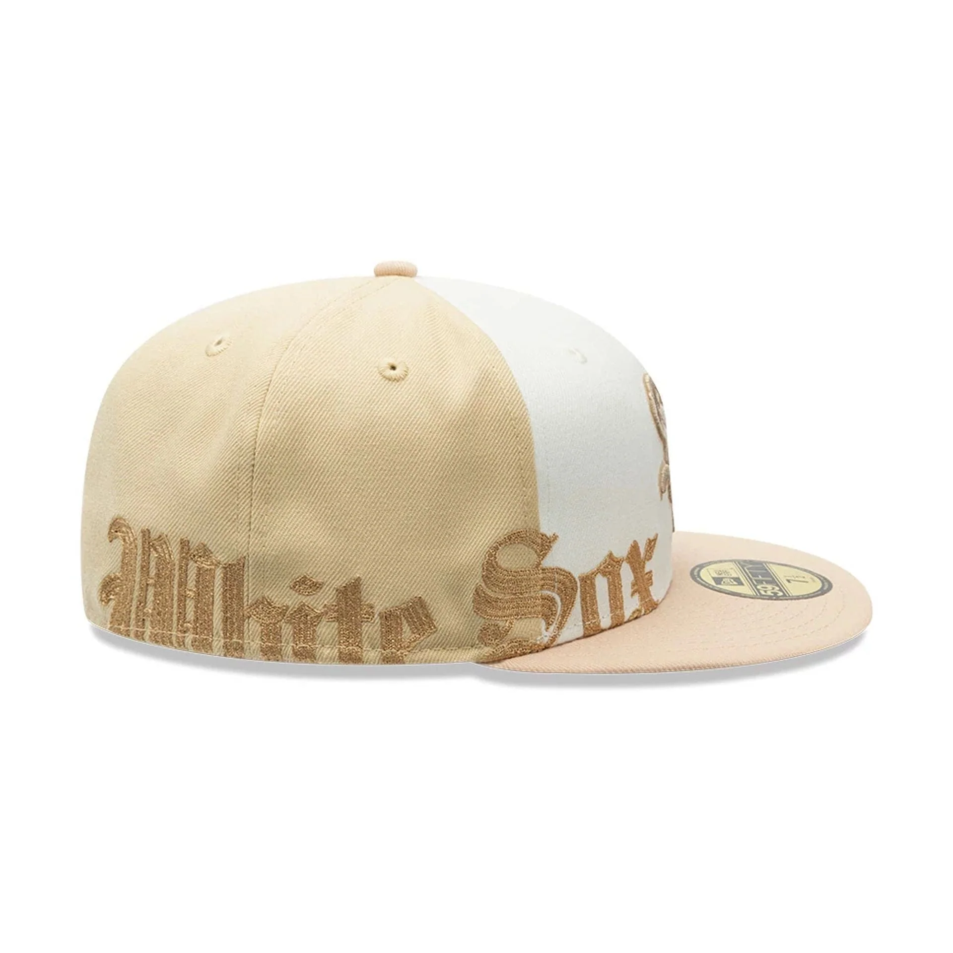 Chicago White Sox MLB Gothic Script Light Beige 59FIFTY Fitted Cap - Image 4