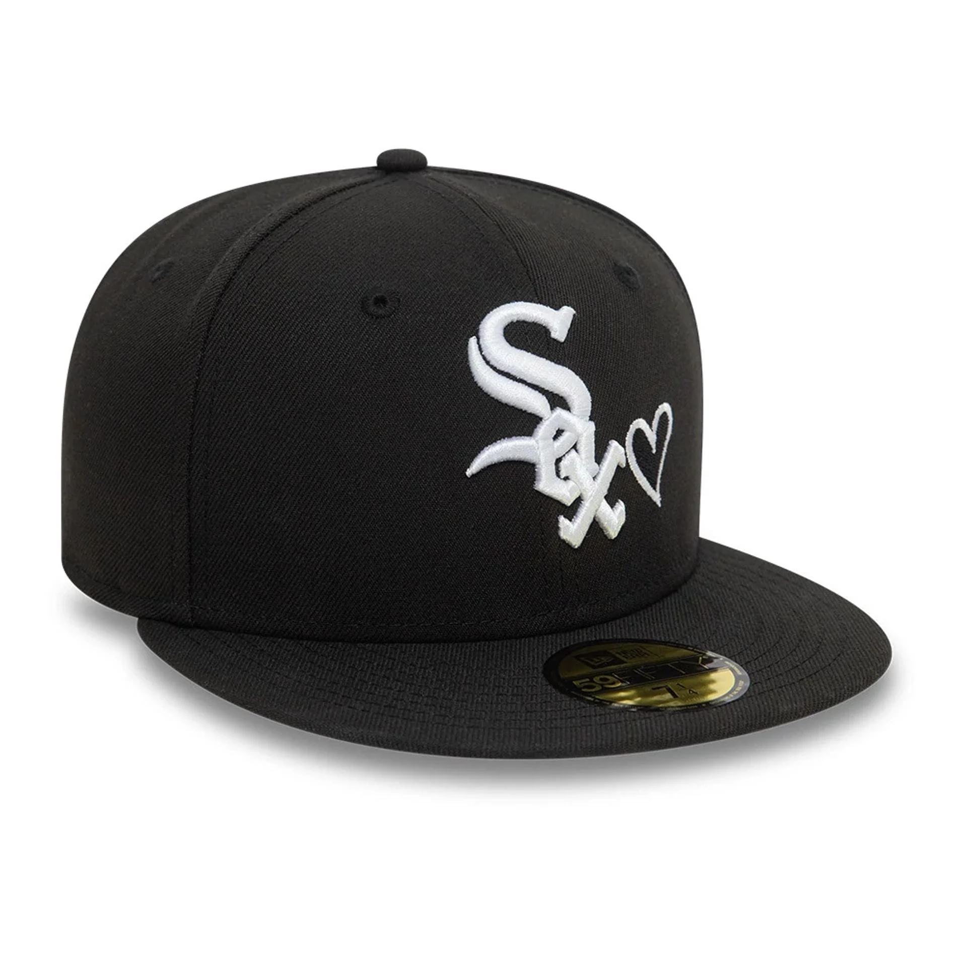 Chicago White Sox MLB Heart Icon Black 59FIFTY Fitted Cap - Image 4