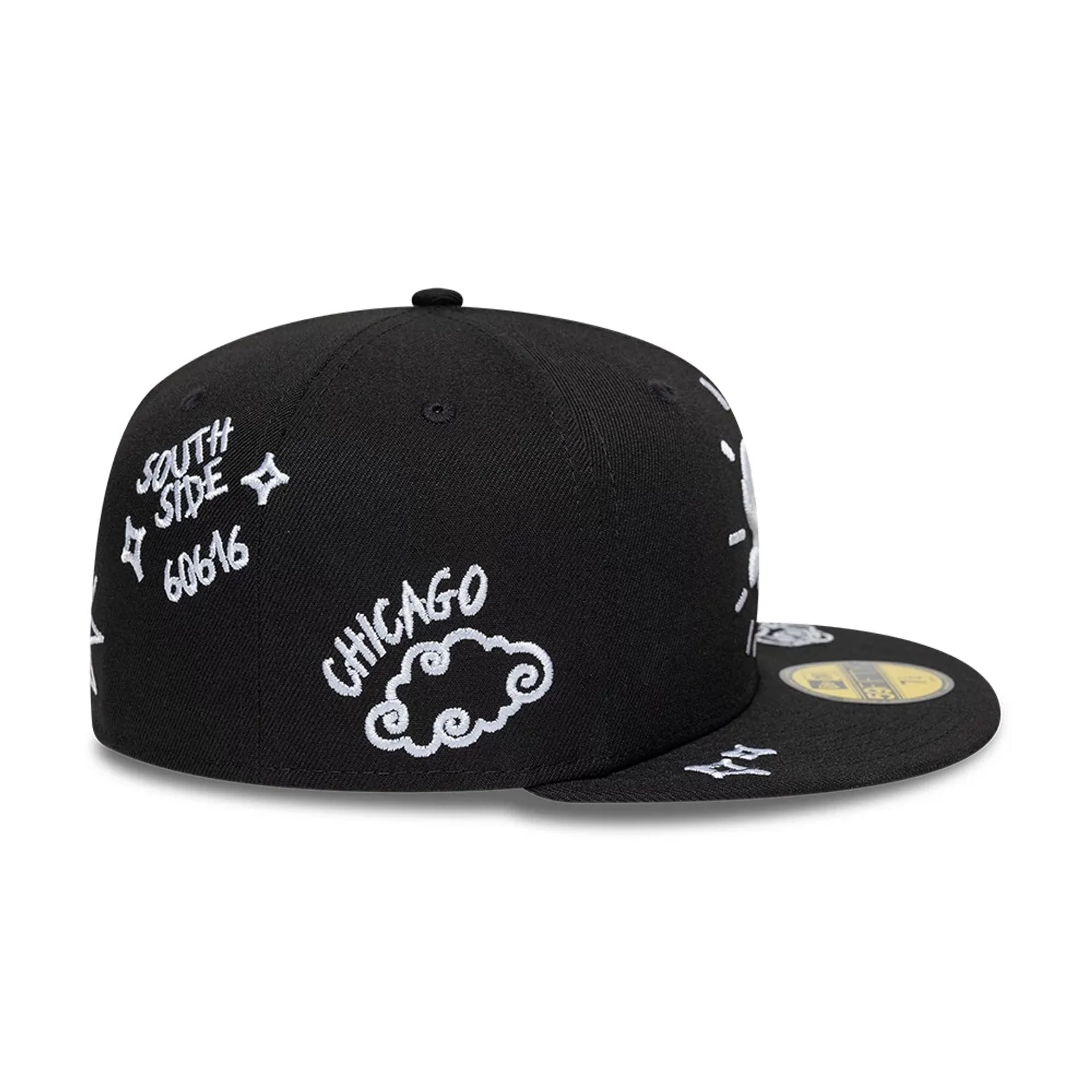 Chicago White Sox MLB Scribble Black 59FIFTY Fitted Cap - Image 5