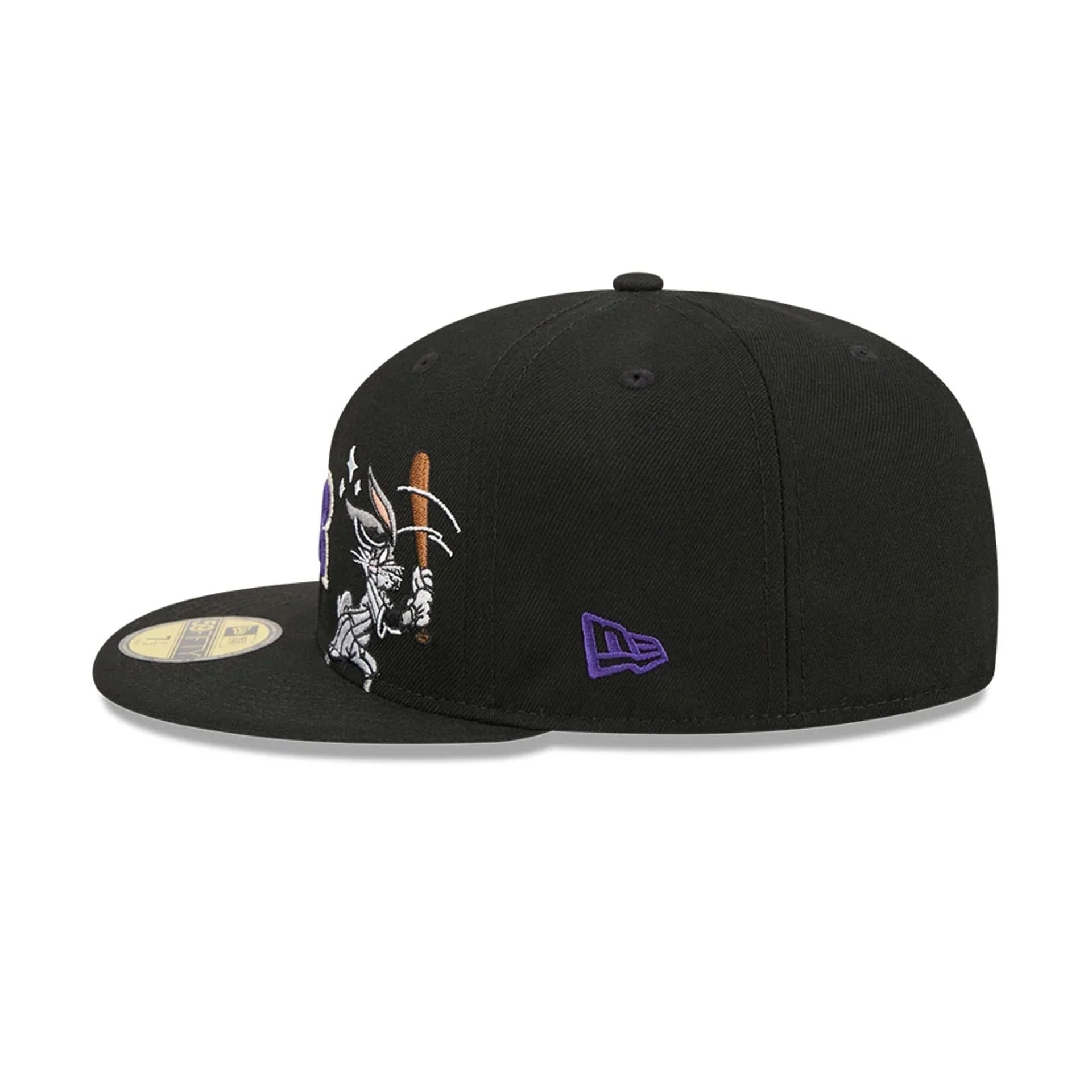 Colorado Rockies MLB X Looney Tunes Bugs Bunny Black 59FIFTY Fitted Cap - Image 6