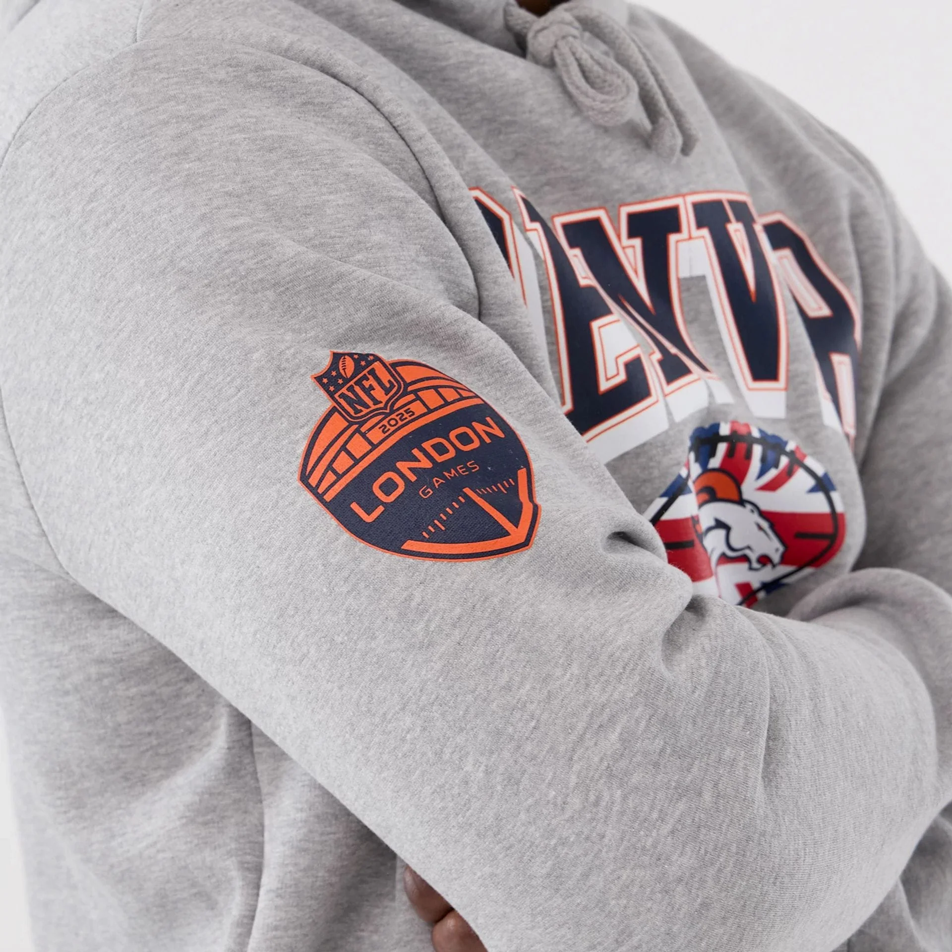 Denver Broncos NFL International Series Games 2025 Grey Pullover Hoodie - Image 4