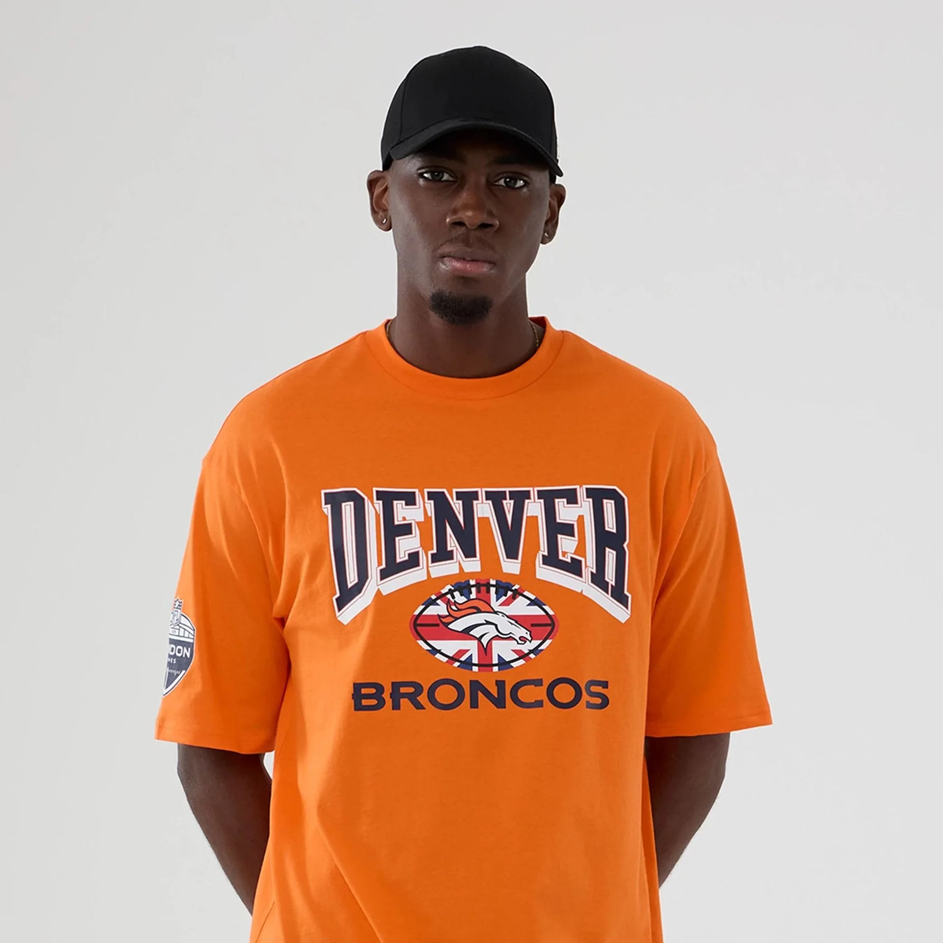 Denver Broncos NFL International Series Games 2025 Orange Oversized T-Shirt - Image 3