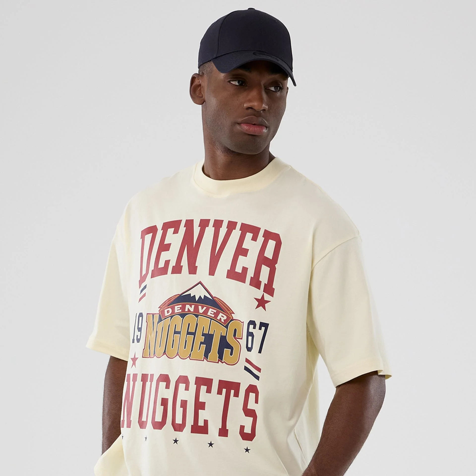 Denver Nuggets NBA Hardwood Classic Cream T-Shirt - Image 6
