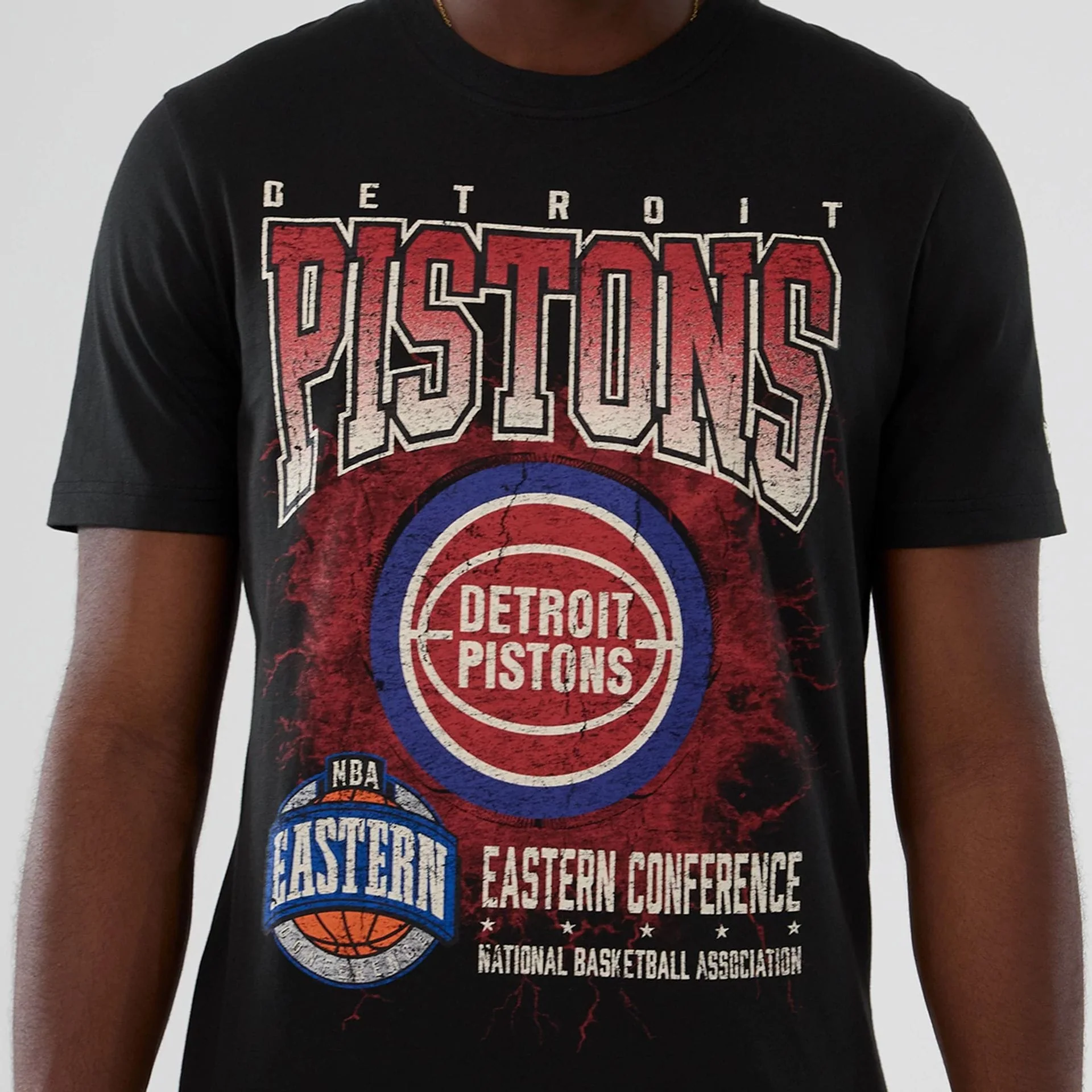 Detroit Pistons NBA Hardwood Classic Black T-Shirt - Image 3