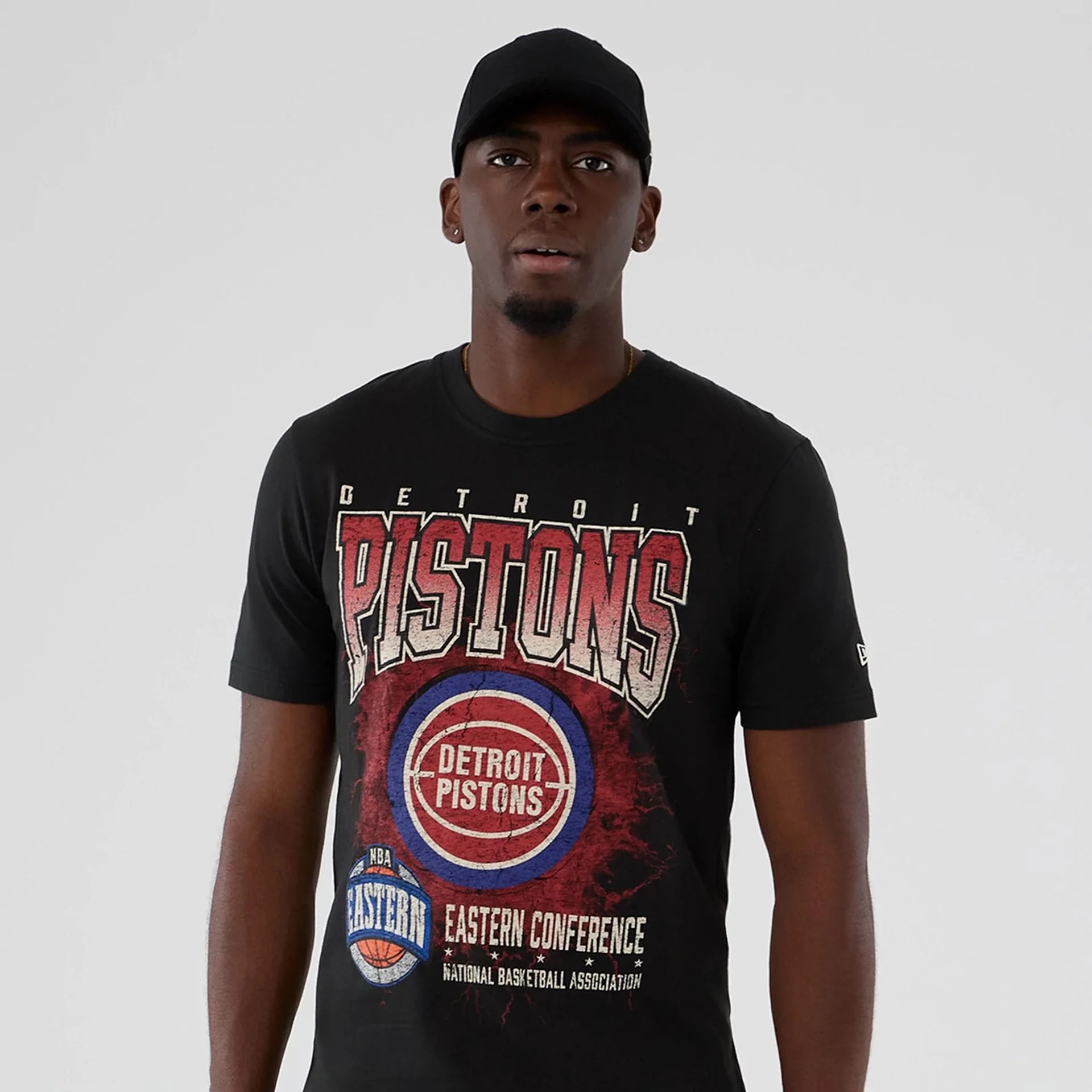 Detroit Pistons NBA Hardwood Classic Black T-Shirt - Image 7
