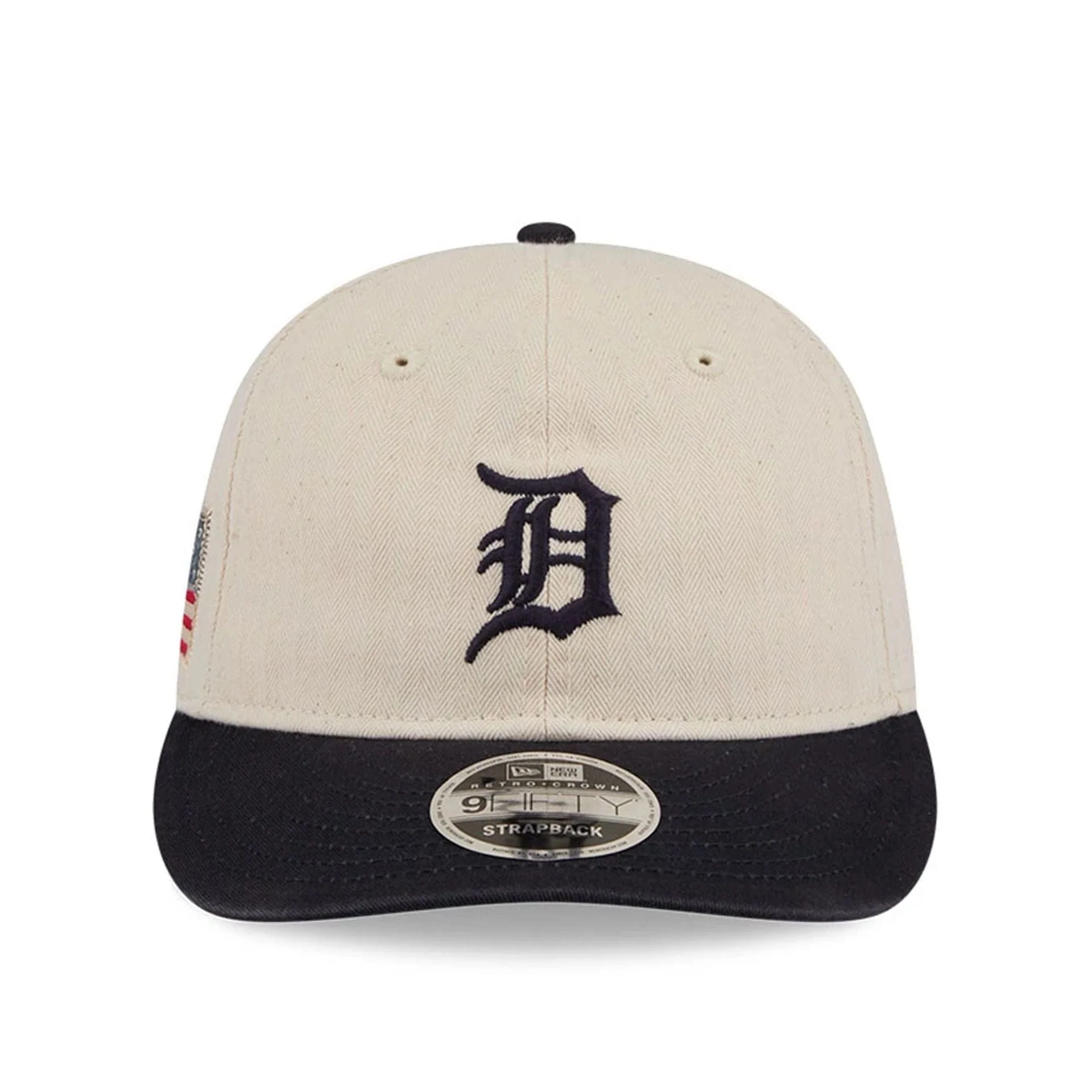 Detroit Tigers MLB Americana Herringbone White Retro Crown 9FIFTY Adjustable Cap - Image 4