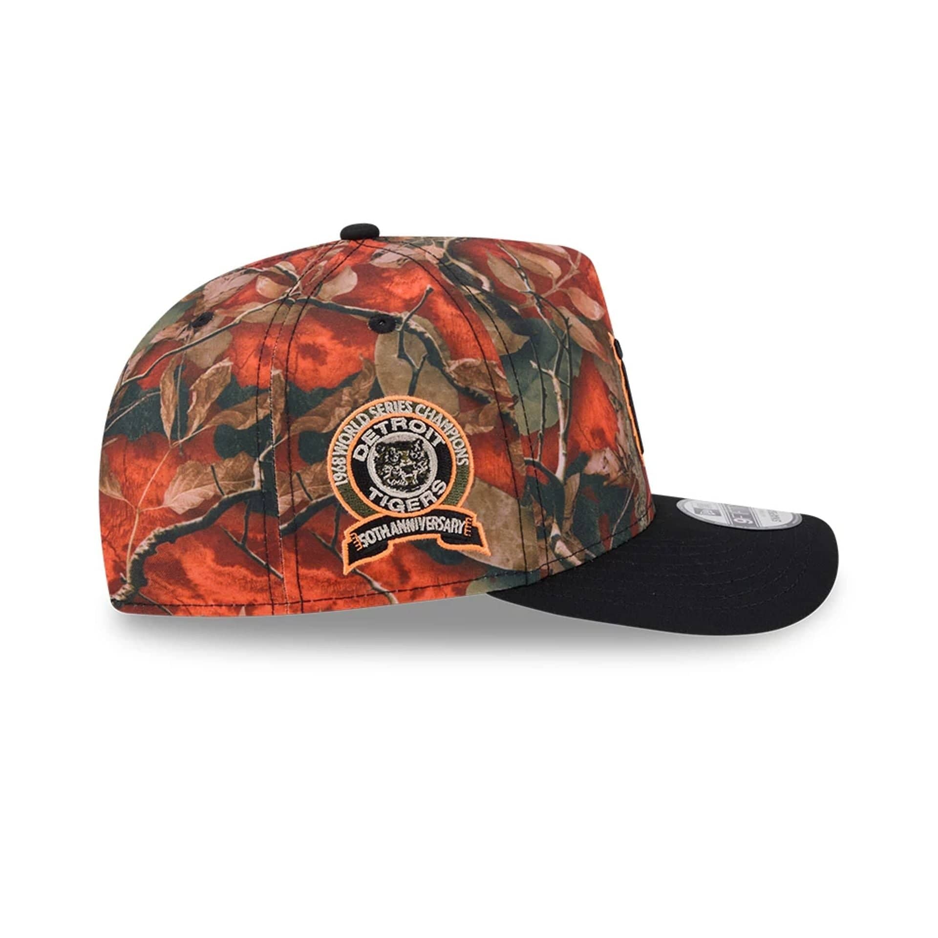 Detroit Tigers MLB Leaves Bright Orange 9FIFTY A-Frame Snapback Cap - Image 5