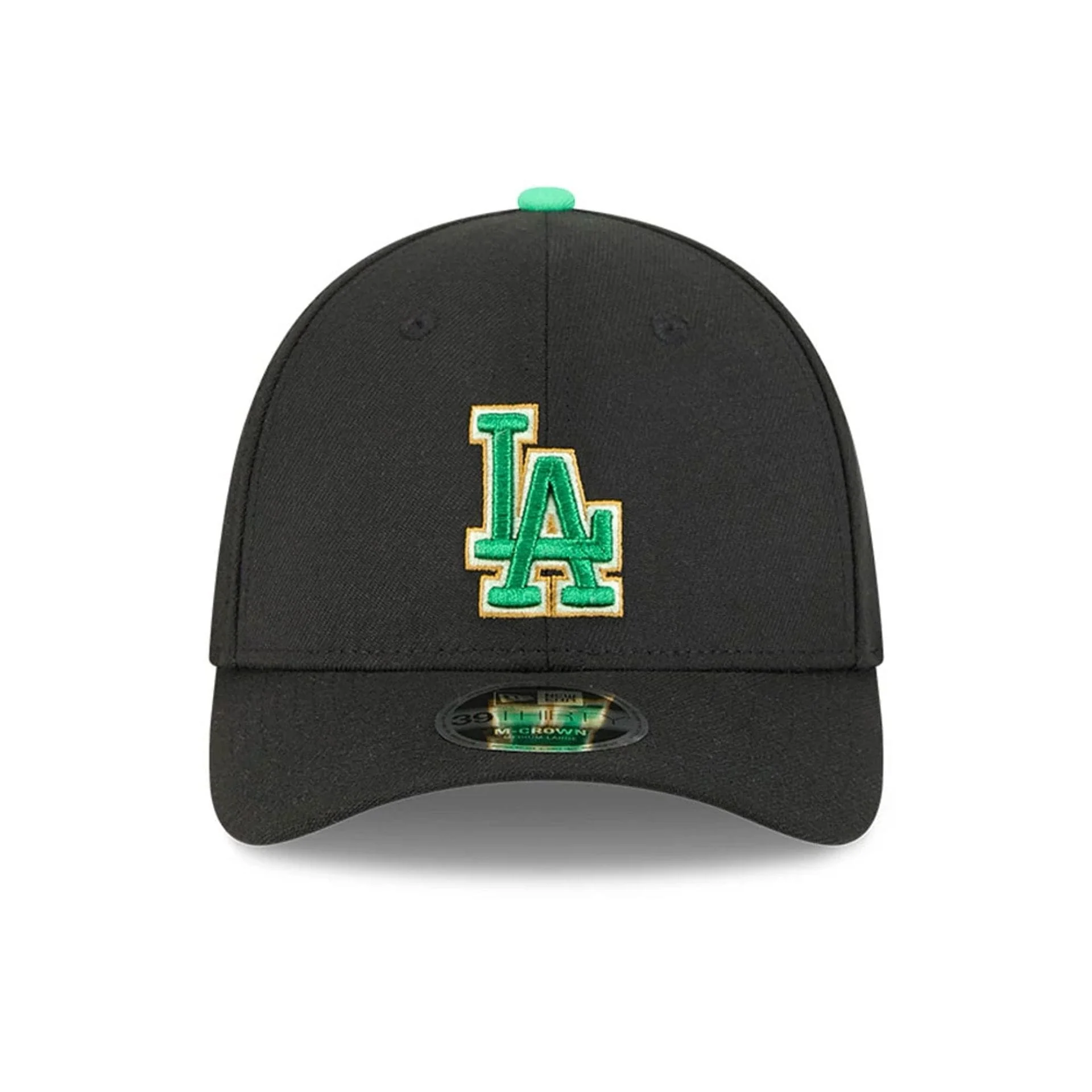 Dodgers MLB Saint Patrick's Day Black 39THIRTY M-Crown A-Frame Stretch Fit Cap - Image 2