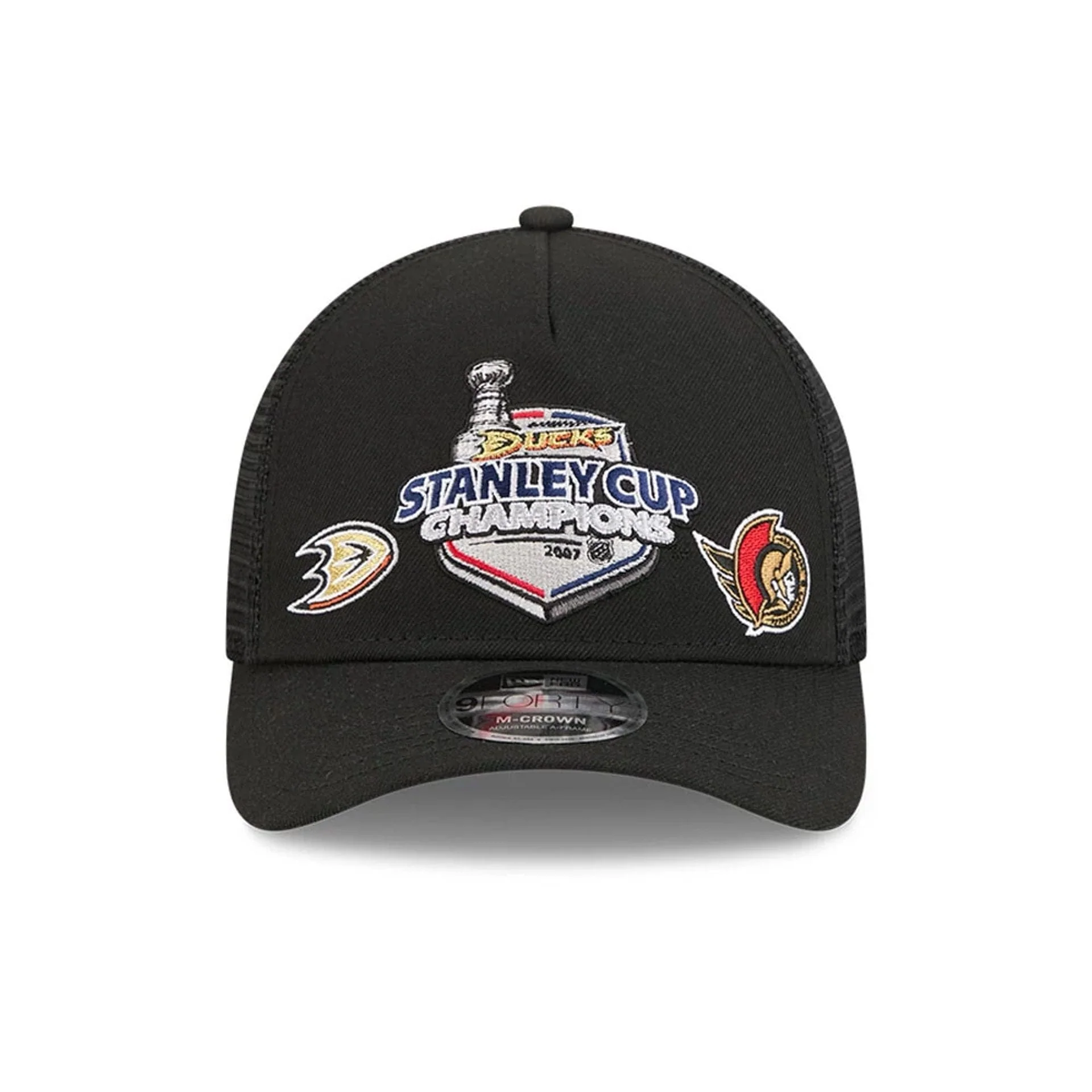 Ducks NHL Stanley Cup Black 9FORTY M-Crown A-Frame Trucker Adjustable Cap - Image 3