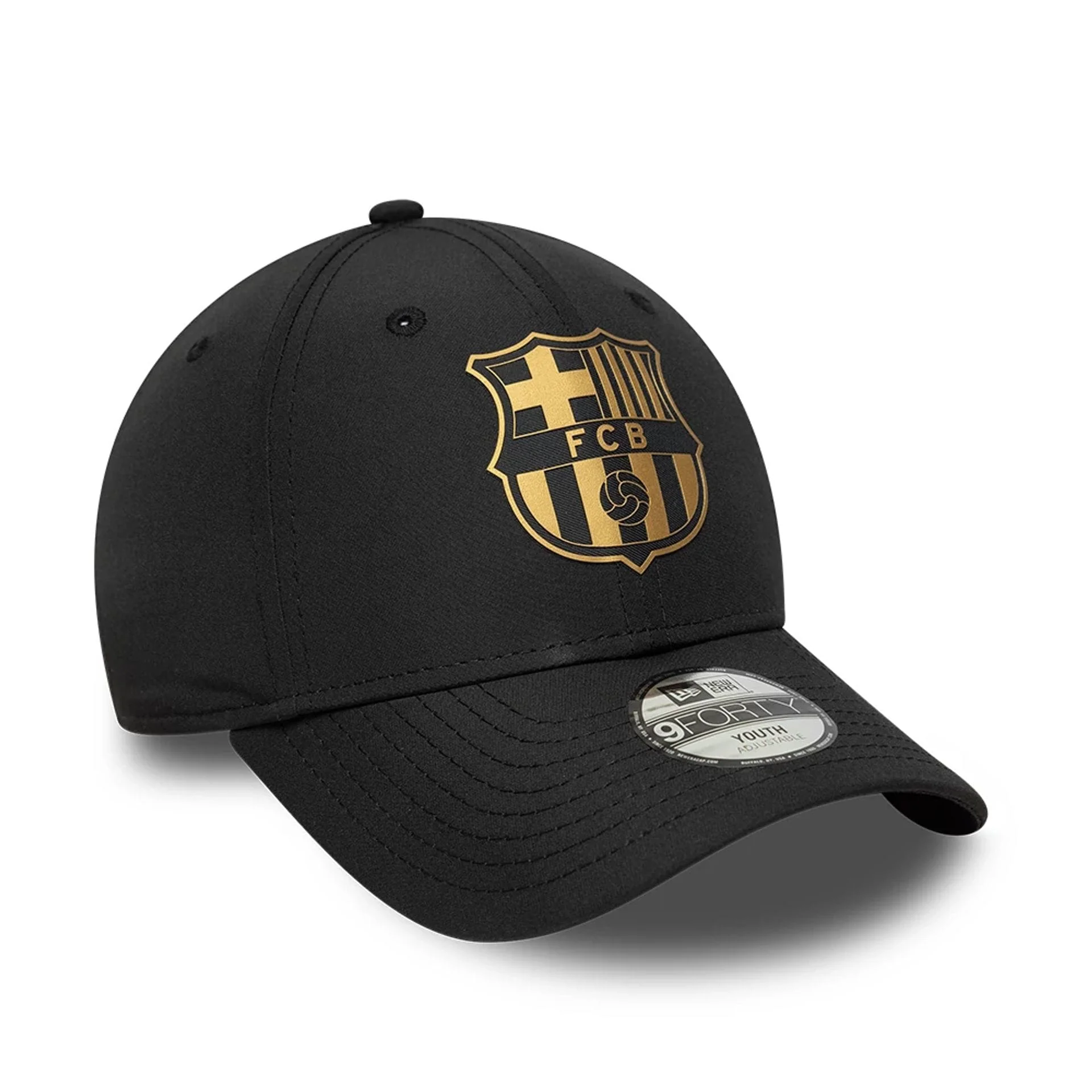 FC Barcelona Youth Black Gold Black 9FORTY Adjustable Cap - Image 3
