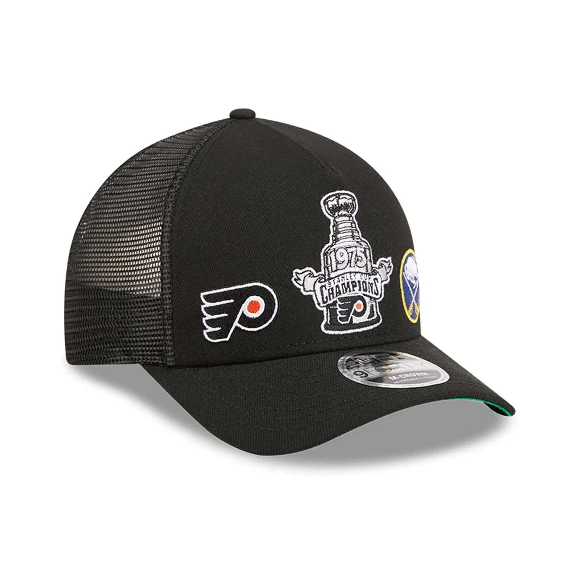 Flyers NHL Stanley Cup Black 9FORTY M-Crown A-Frame Trucker Adjustable Cap - Image 3