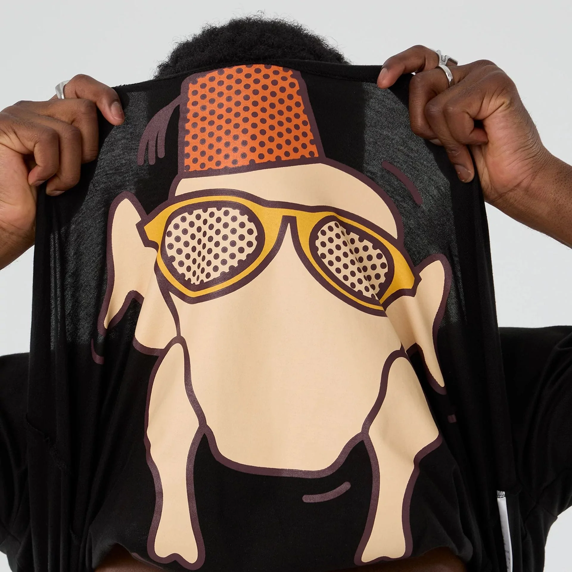 Friends Turkey Head Lifestyle Graphic Black T-Shirt - Image 3