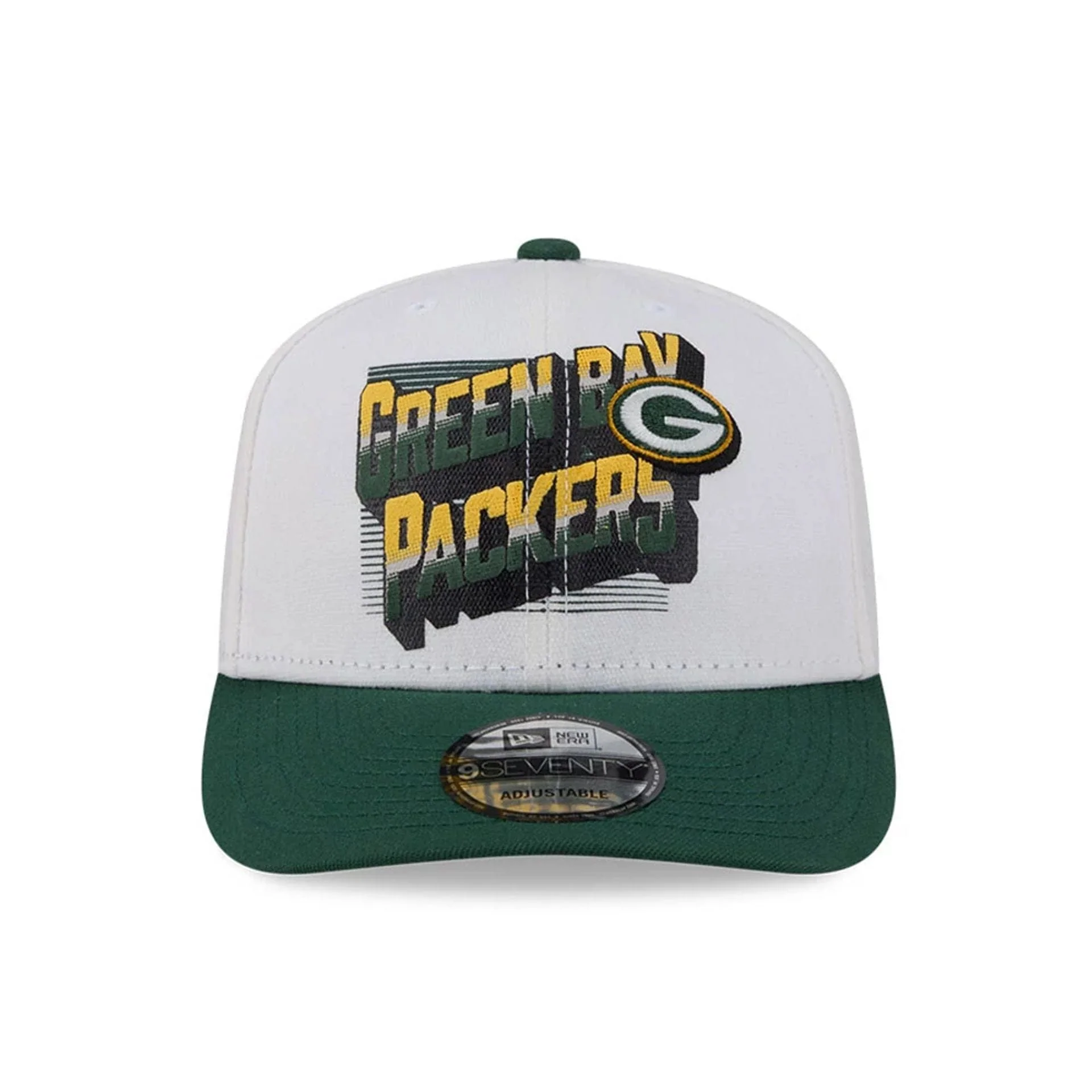 Green Bay Packers NFL Duck Cloth White 9SEVENTY Stretch Snap Cap - Image 3