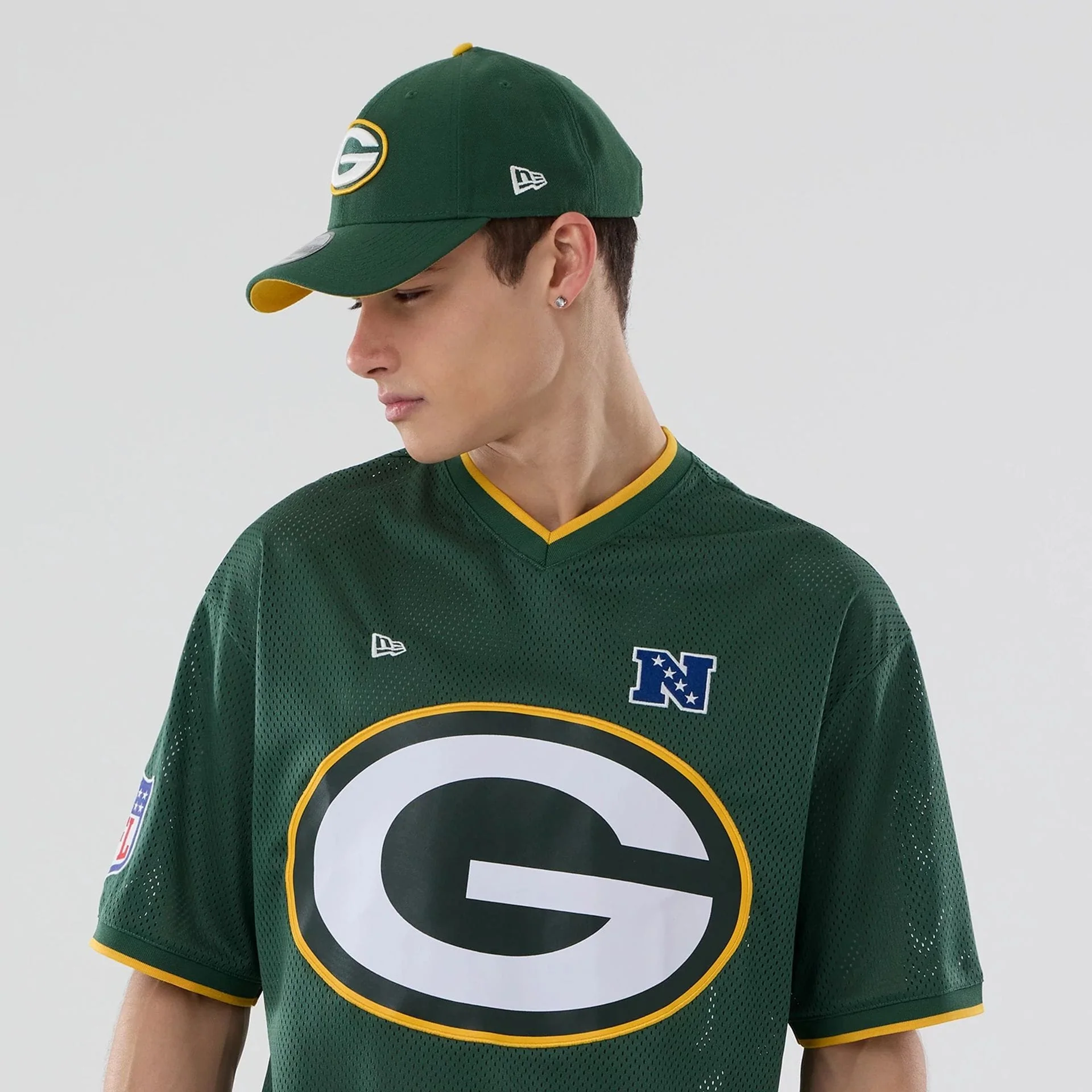 Green Bay Packers NFL Mesh Dark Green Oversized T-Shirt - Image 6