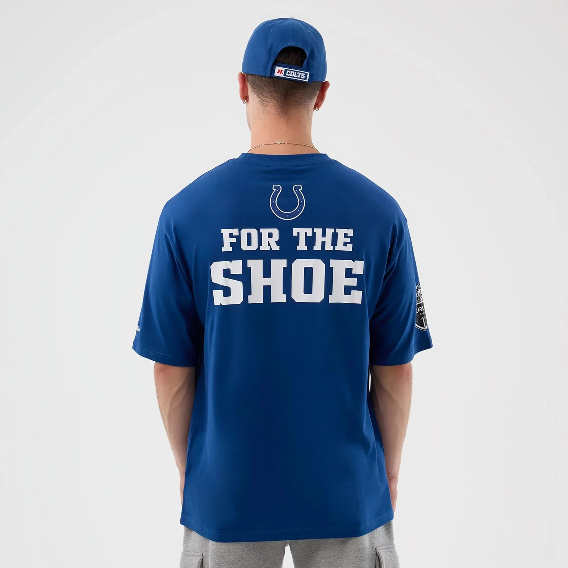 Indianapolis Colts NFL International Series Games Blue Oversized T-Shirt - Image 2