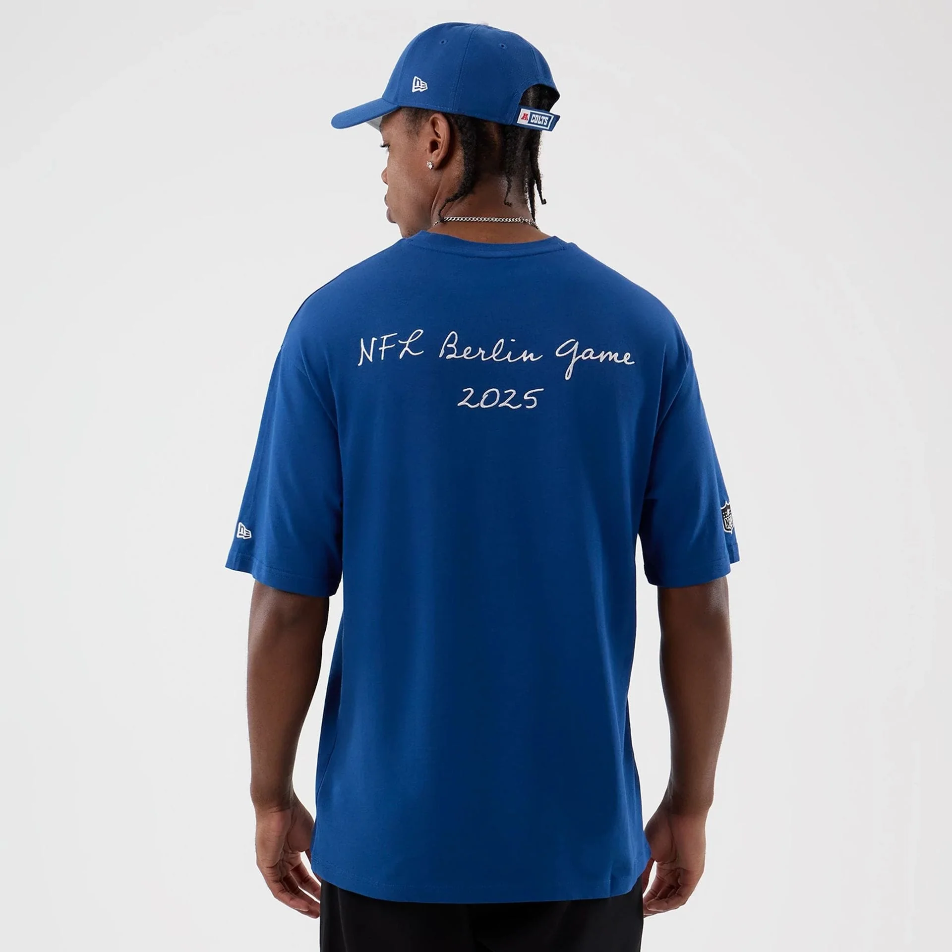 Indianapolis Colts NFL International Series Games Blue Oversized T-Shirt - Image 2