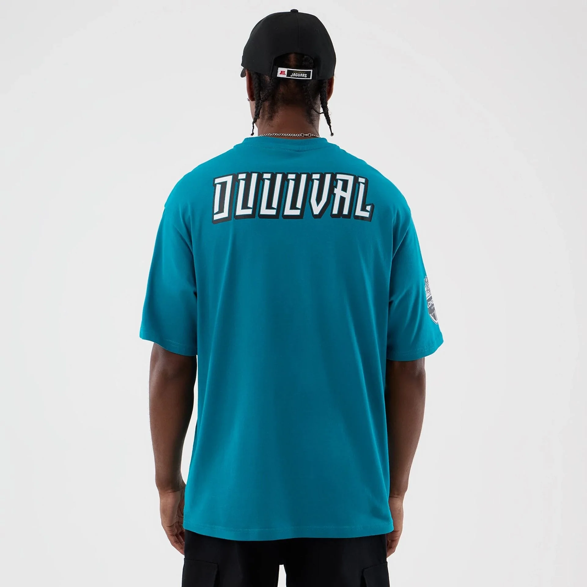 Jacksonville Jaguars NFL International Series Games Turquoise Oversized T-Shirt - Image 2