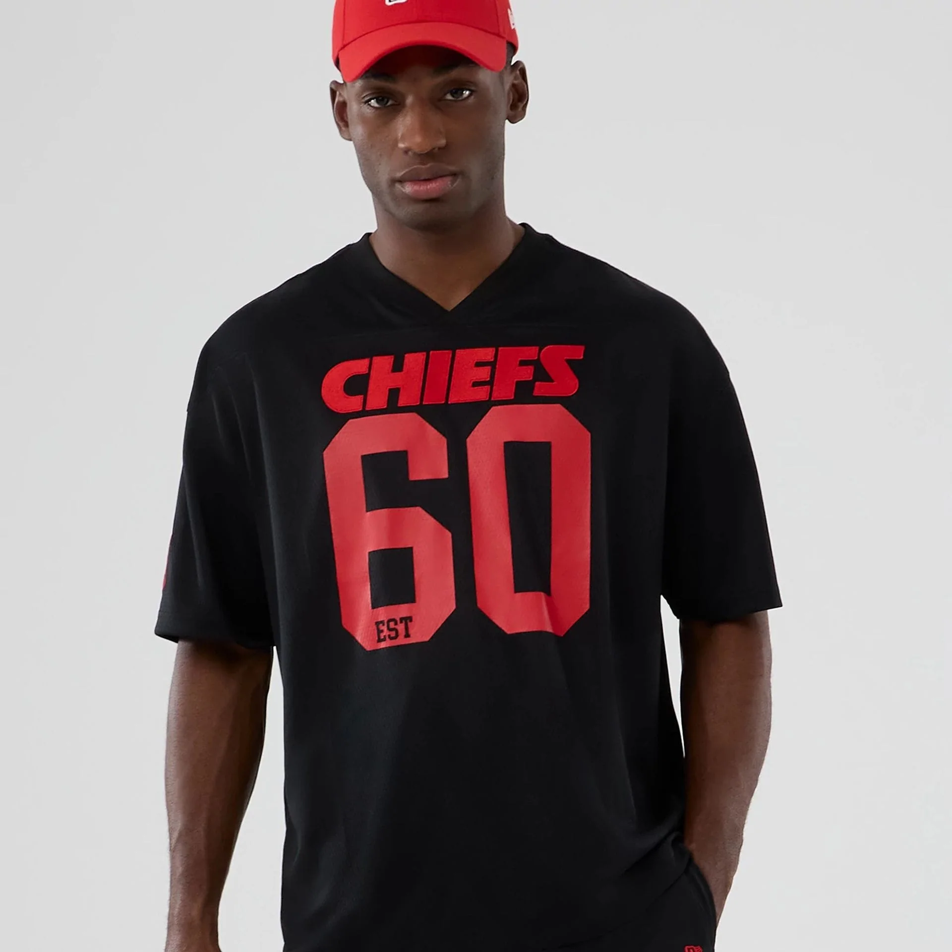 Kansas City Chiefs NFL Historic Black Oversized T-Shirt - Image 7