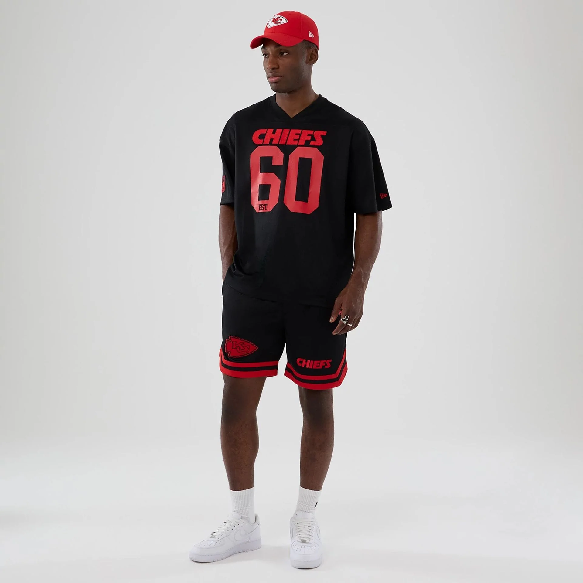 Kansas City Chiefs NFL Historic Black Oversized T-Shirt - Image 8
