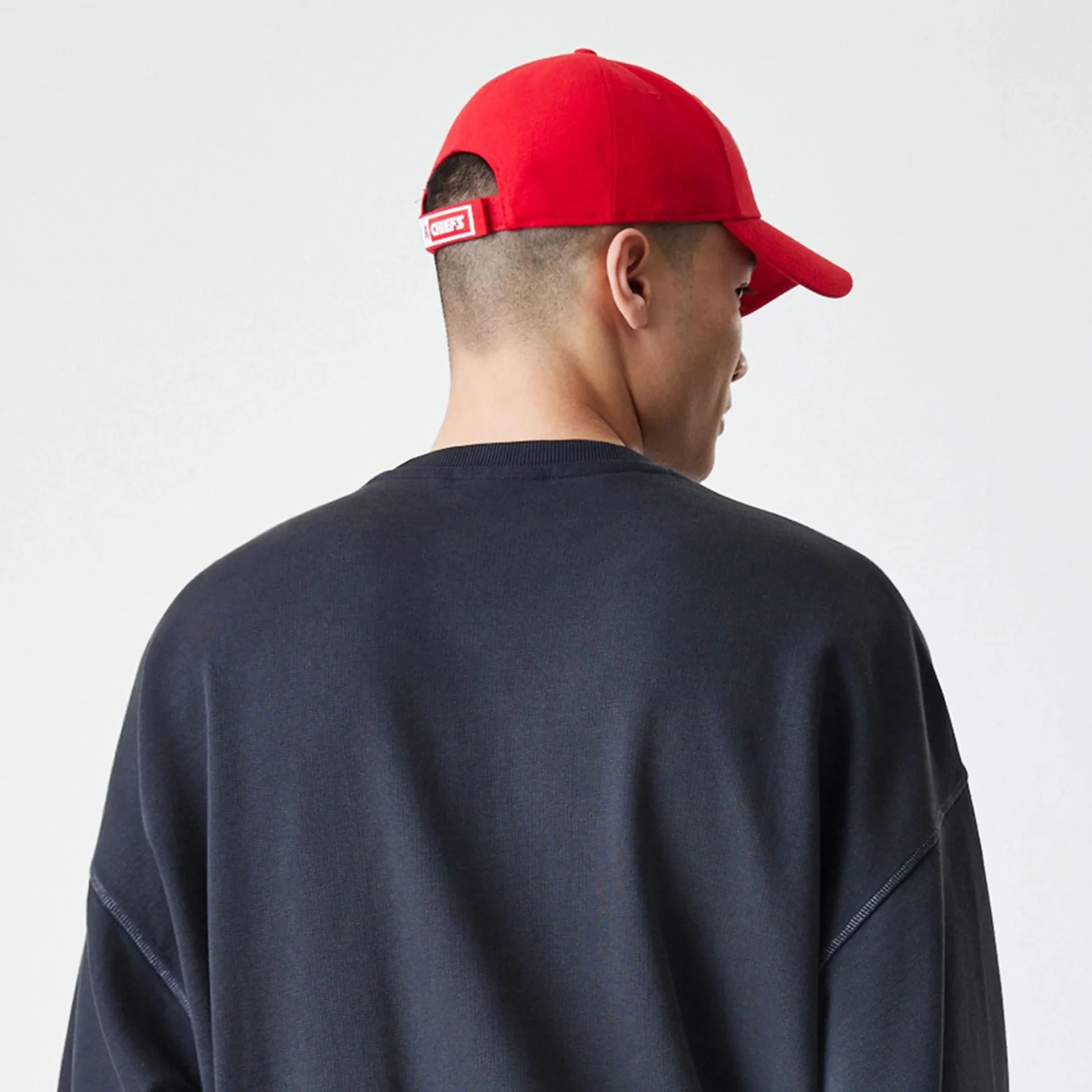 Kansas City Chiefs NFL Washed Boxy Black Oversized Crew Neck Sweater - Image 7