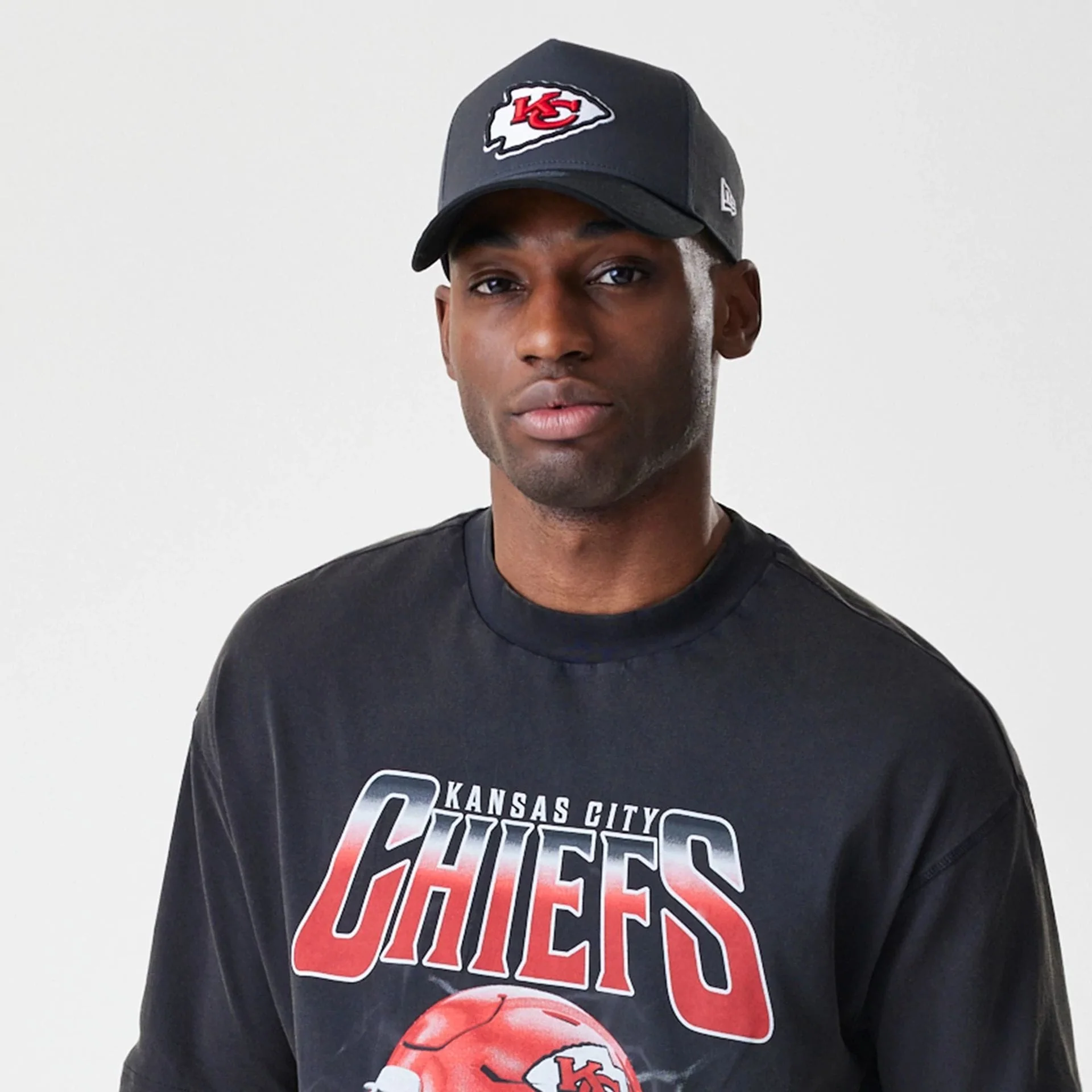 Kansas City Chiefs NFL Washed Boxy Black Oversized T-Shirt - Image 6