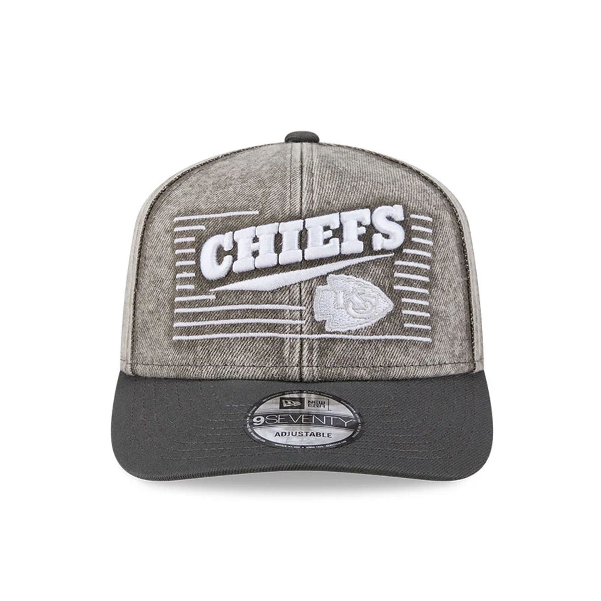 Kansas City Chiefs NFL Washed Denim Dark Grey 9SEVENTY Stretch Snap Cap - Image 2
