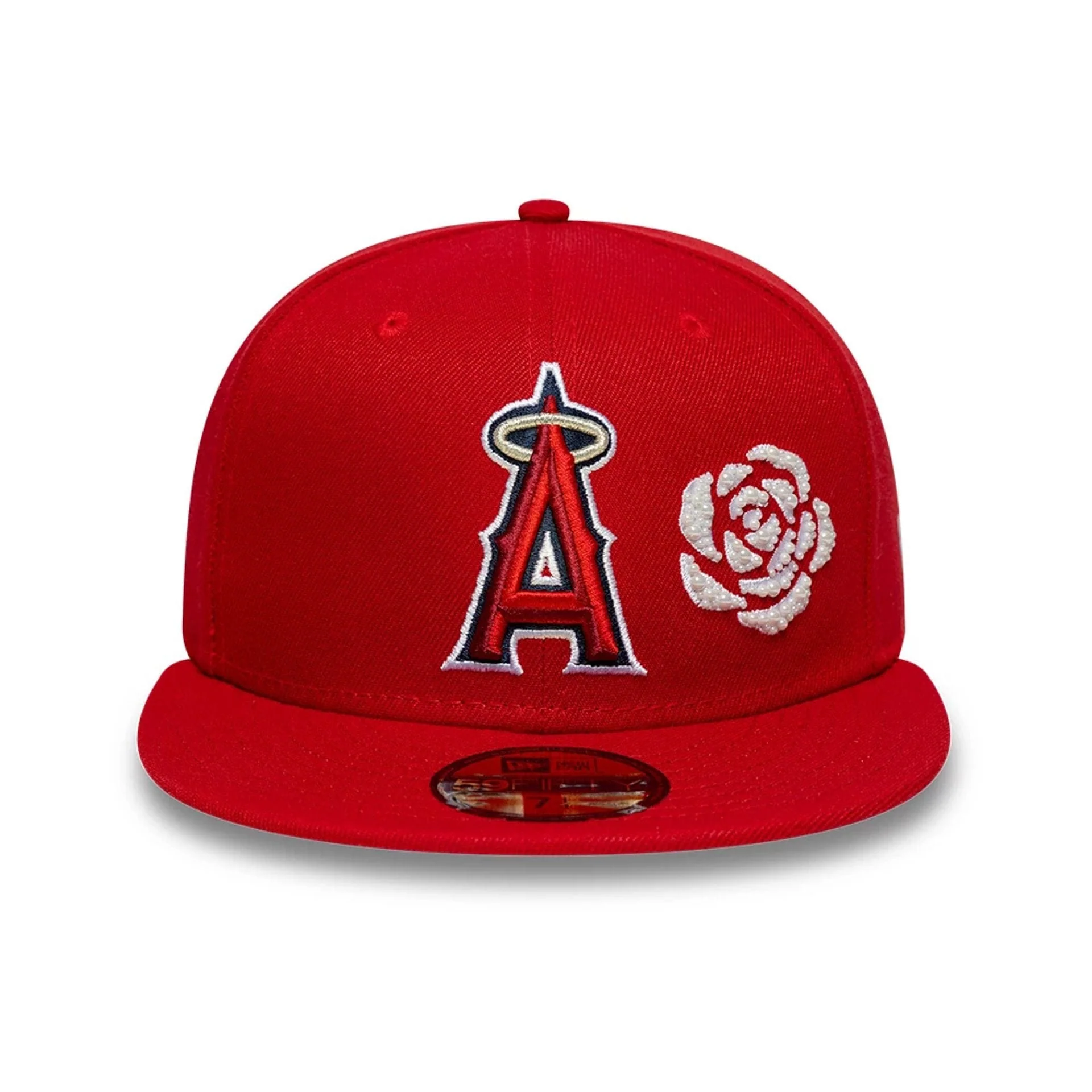 LA Angels MLB Faux Pearl Icon Red 59FIFTY Fitted Cap - Image 2