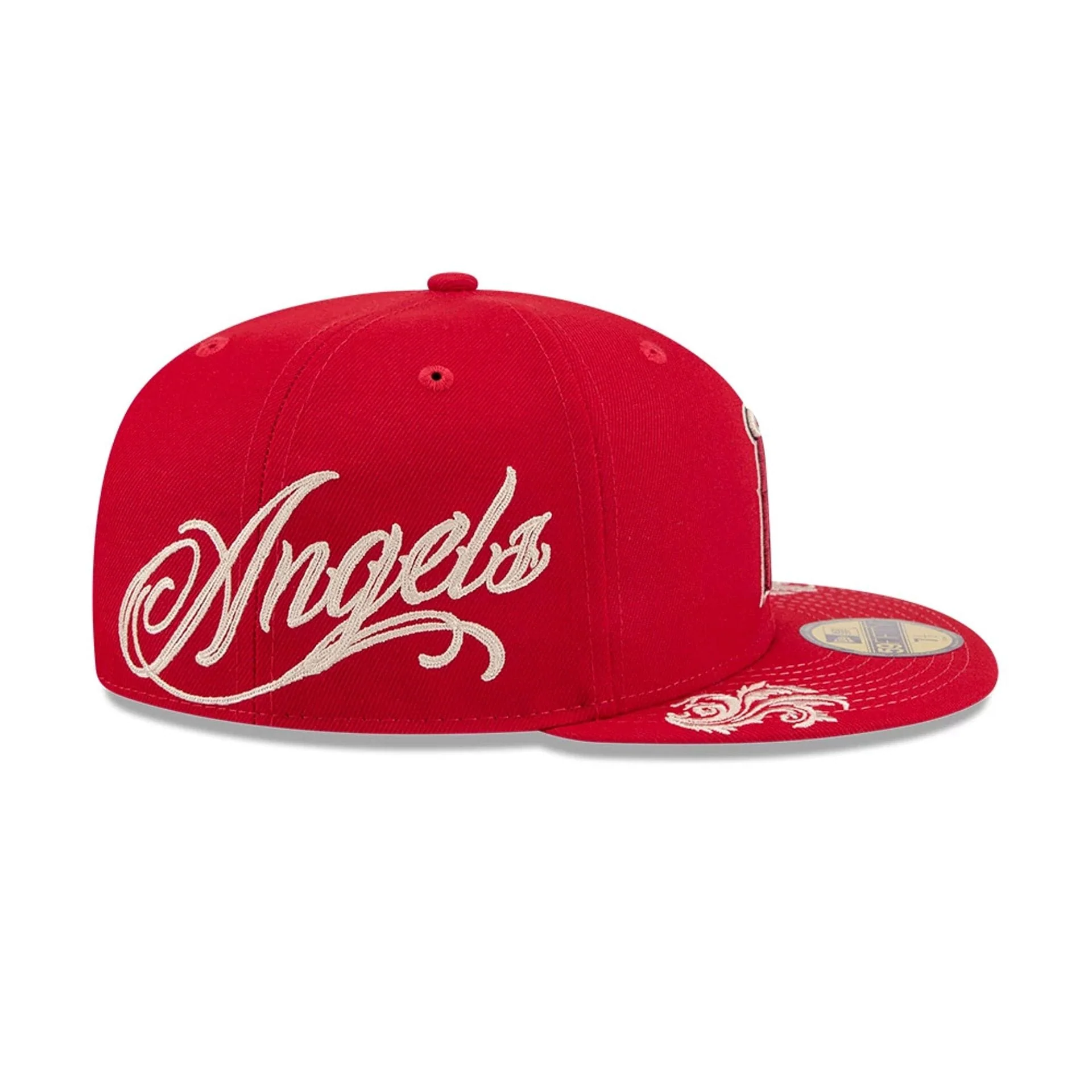 LA Angels MLB Script Red 59FIFTY Fitted Cap - Image 4