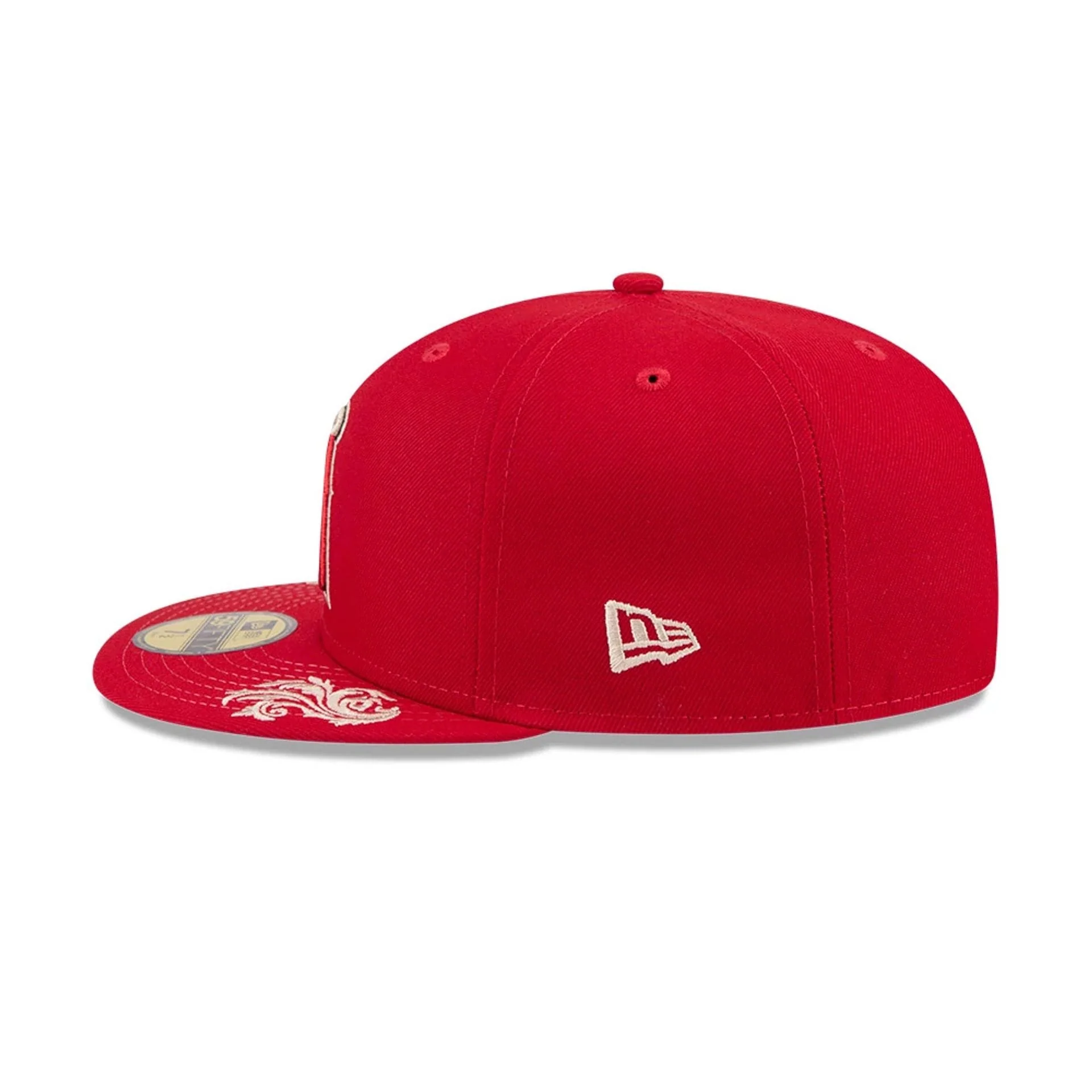 LA Angels MLB Script Red 59FIFTY Fitted Cap - Image 7