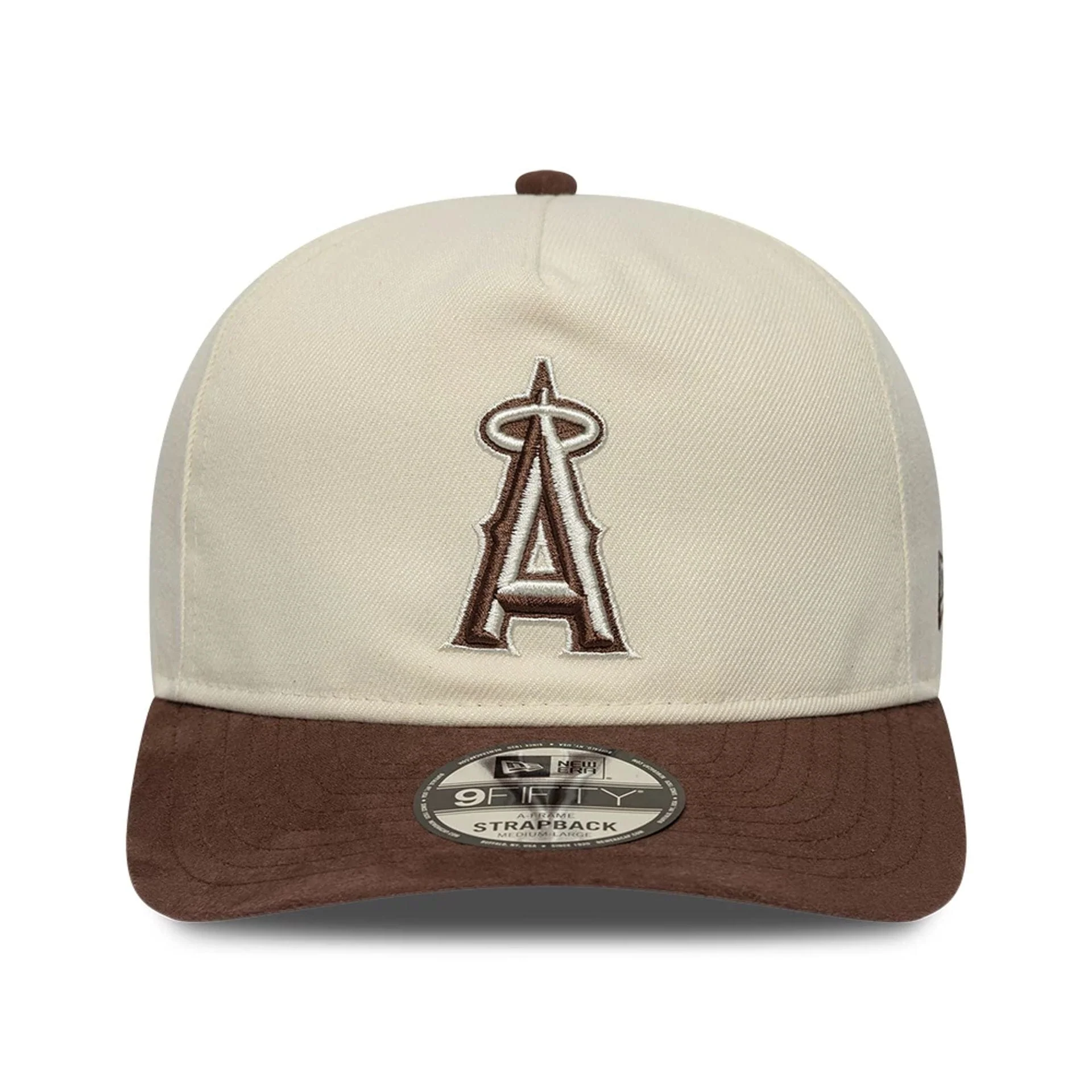 LA Angels MLB Suede Visor Cream 9FIFTY A-Frame Adjustable Cap - Image 3