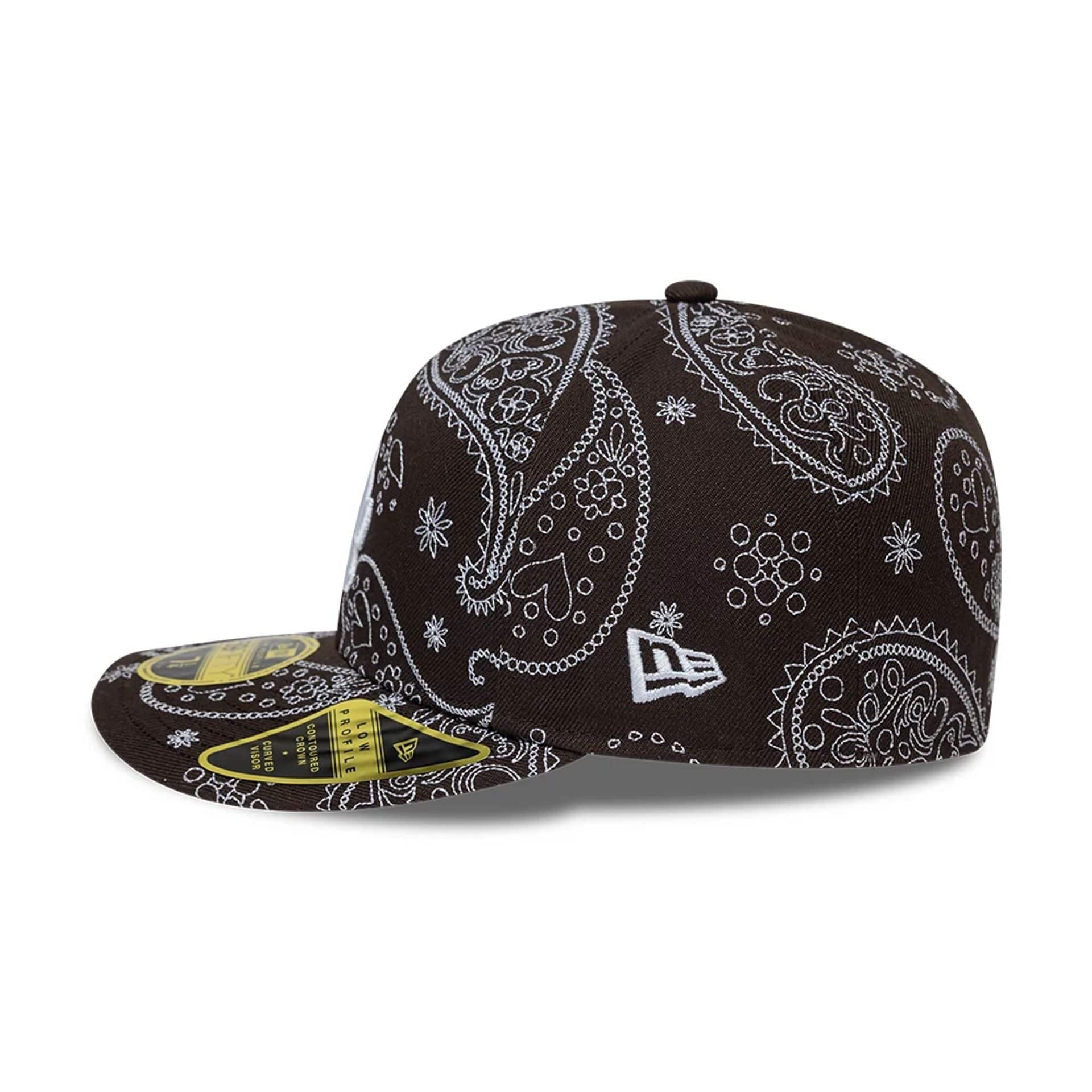 LA Dodgers MLB All Over Paisley Dark Brown Low Profile 59FIFTY Fitted Cap - Image 5
