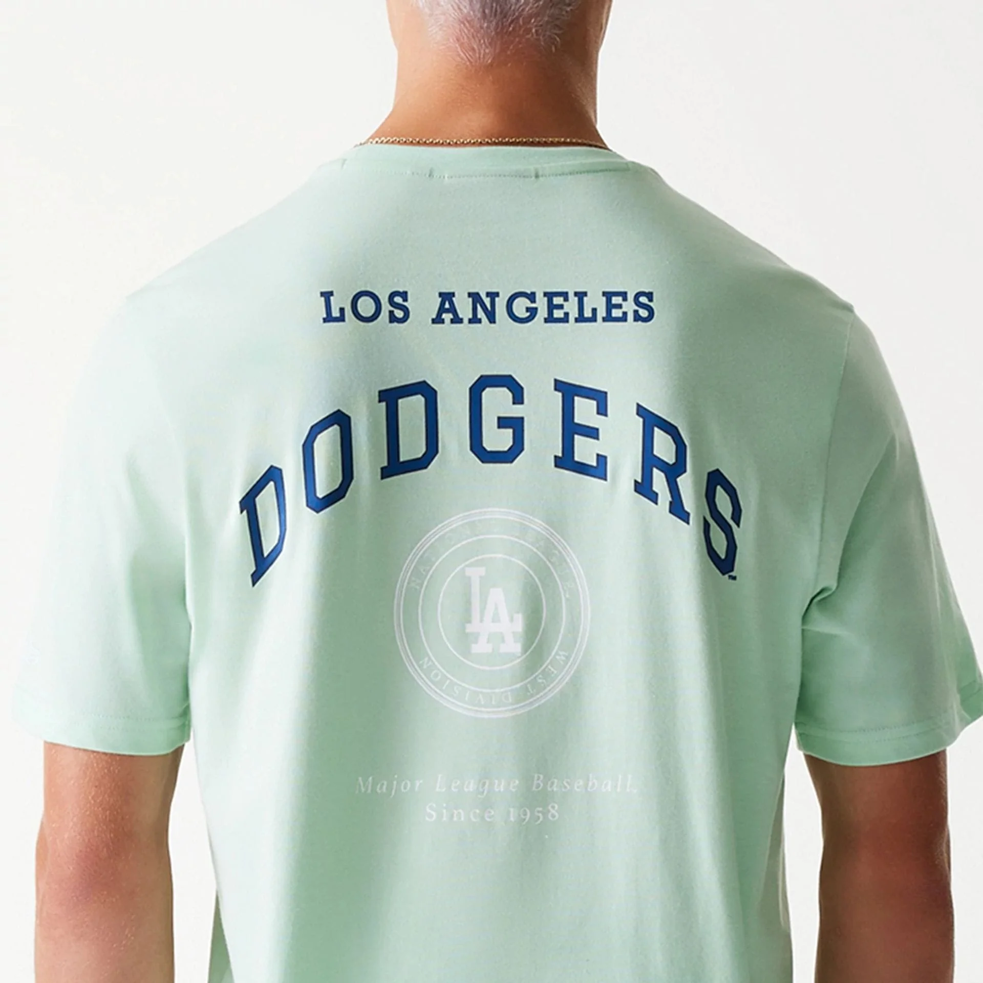 LA Dodgers MLB Arch Graphic Pastel Green T-Shirt - Image 4