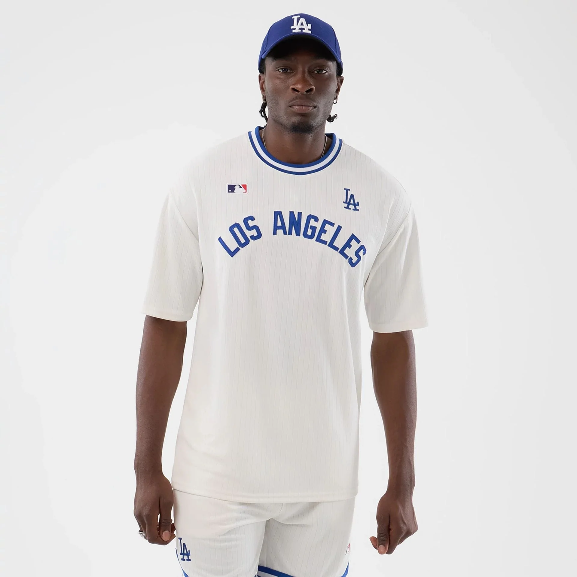 LA Dodgers MLB Arch Open White Oversized T-Shirt - Image 3