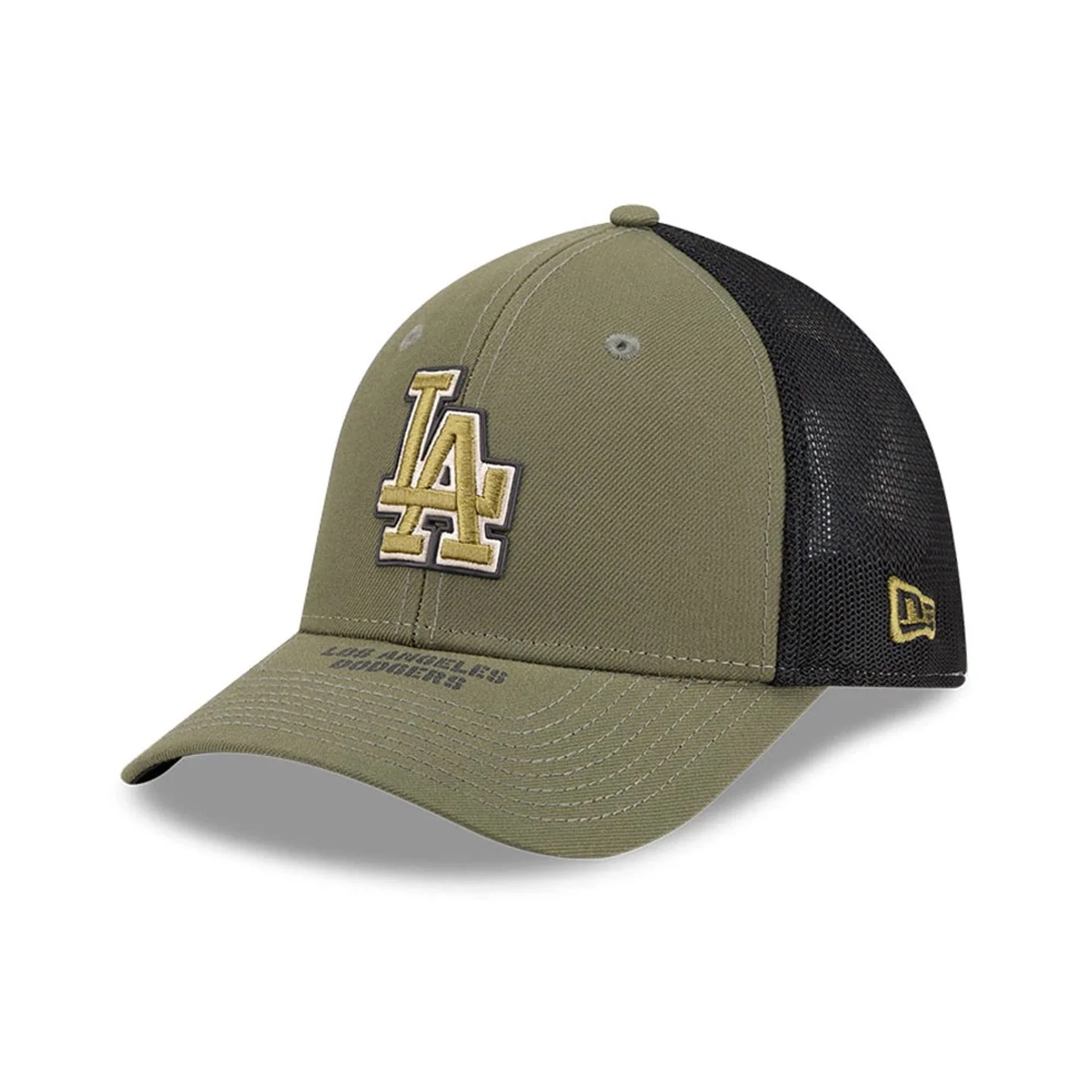 LA Dodgers MLB Armed Forces Day 2026 Green 39THIRTY M-Crown Stretch Fit Cap - Image 3