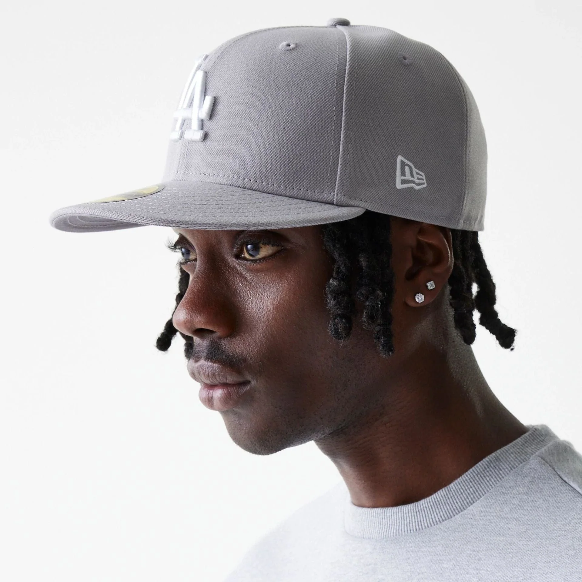 LA Dodgers MLB Basic Grey 59FIFTY Fitted Cap - Image 4
